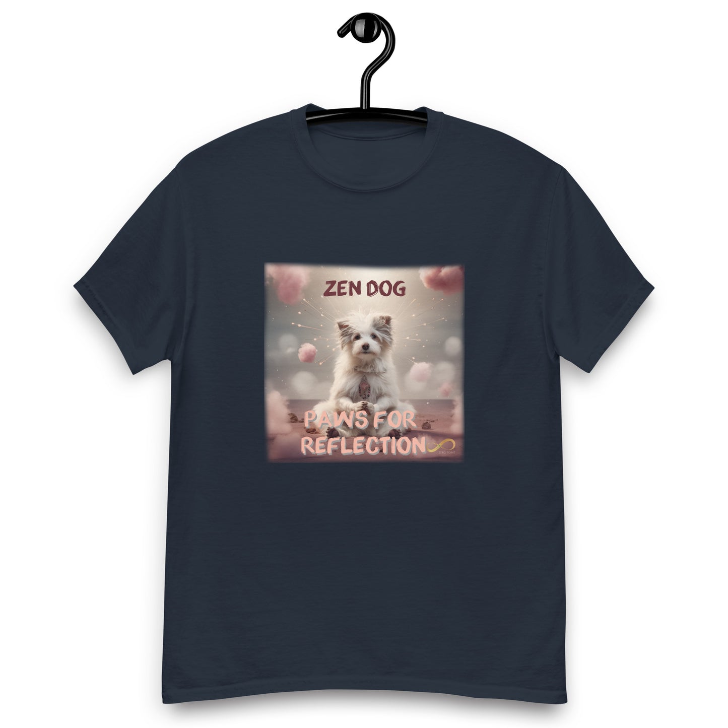 Meditating Zen Dog with Mantra Men's Shirt