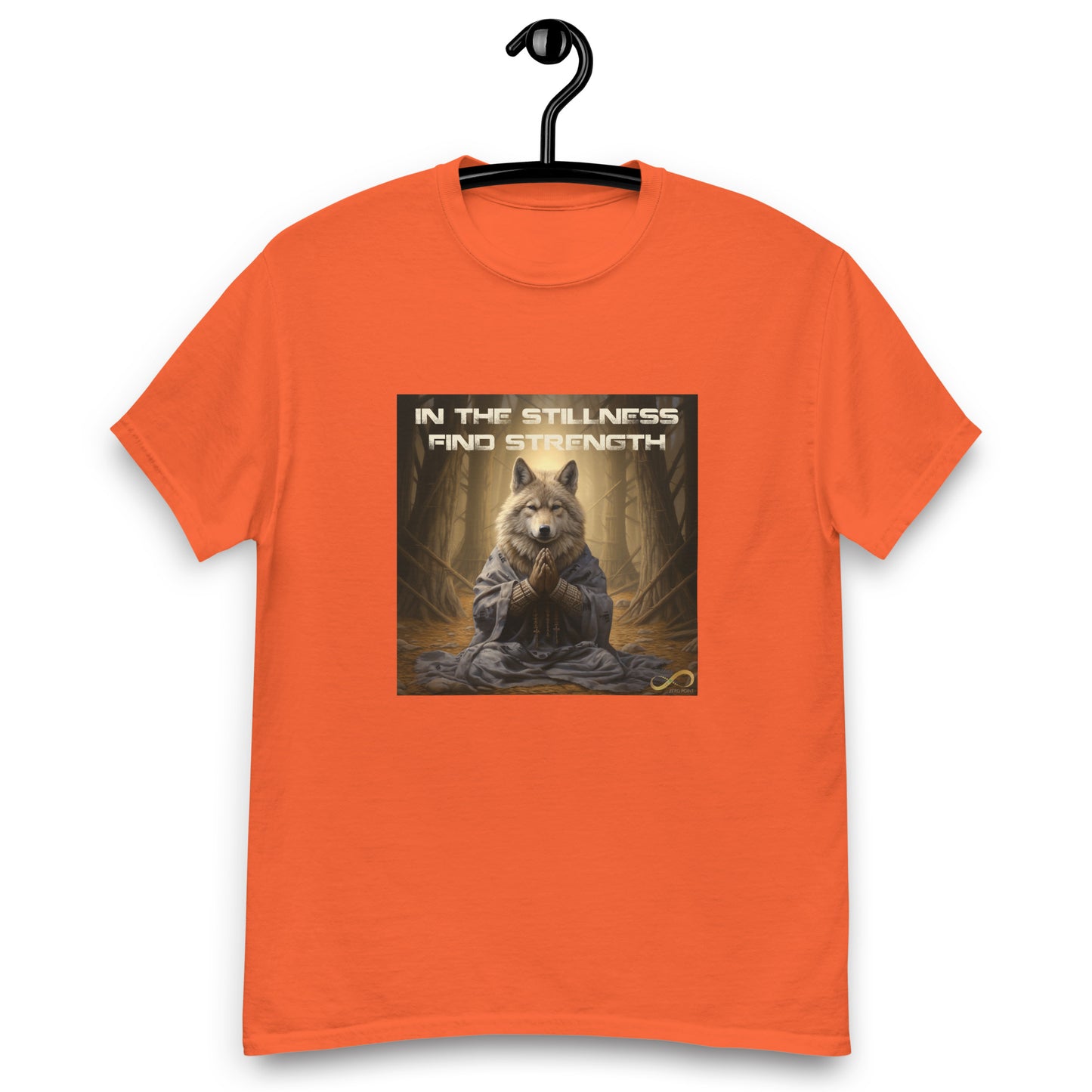 Meditating Zen Wolf with Mantra Men's Shirt