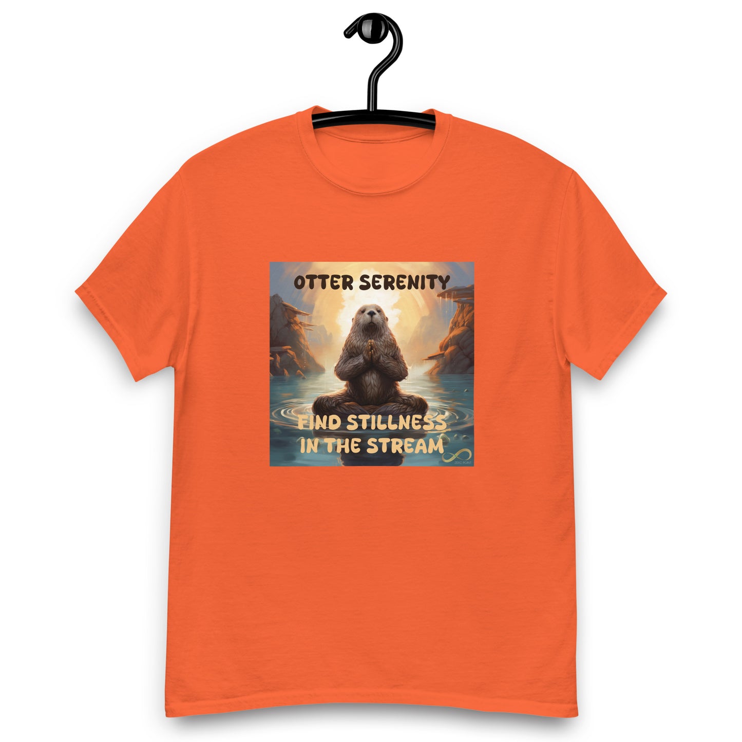 Meditating Zen Otter with Mantra Men's Shirt