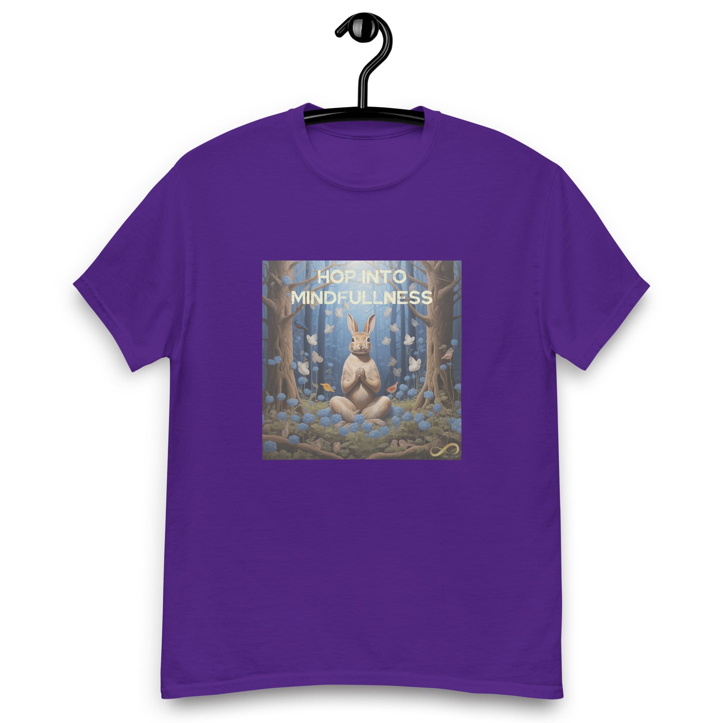 Meditating Zen Rabbit with Mantra Men's Shirt