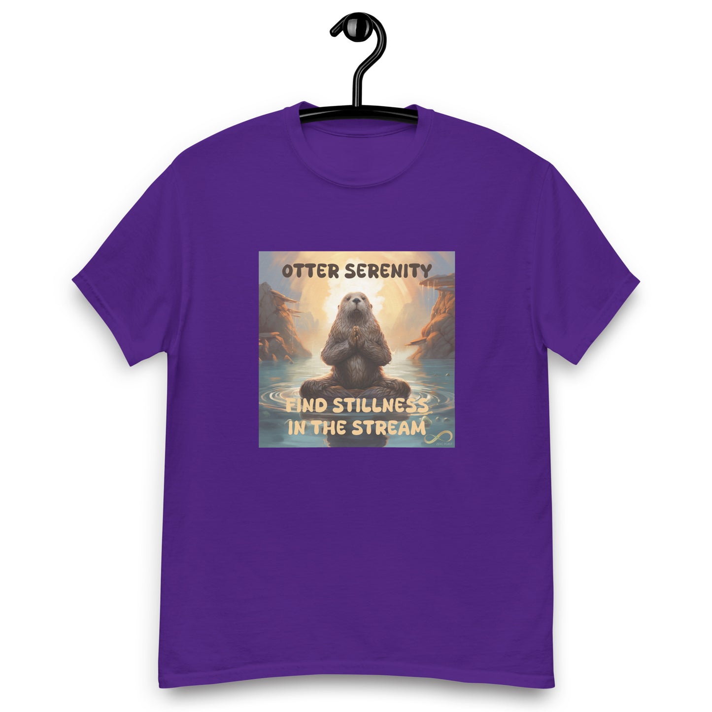 Meditating Zen Otter with Mantra Men's Shirt