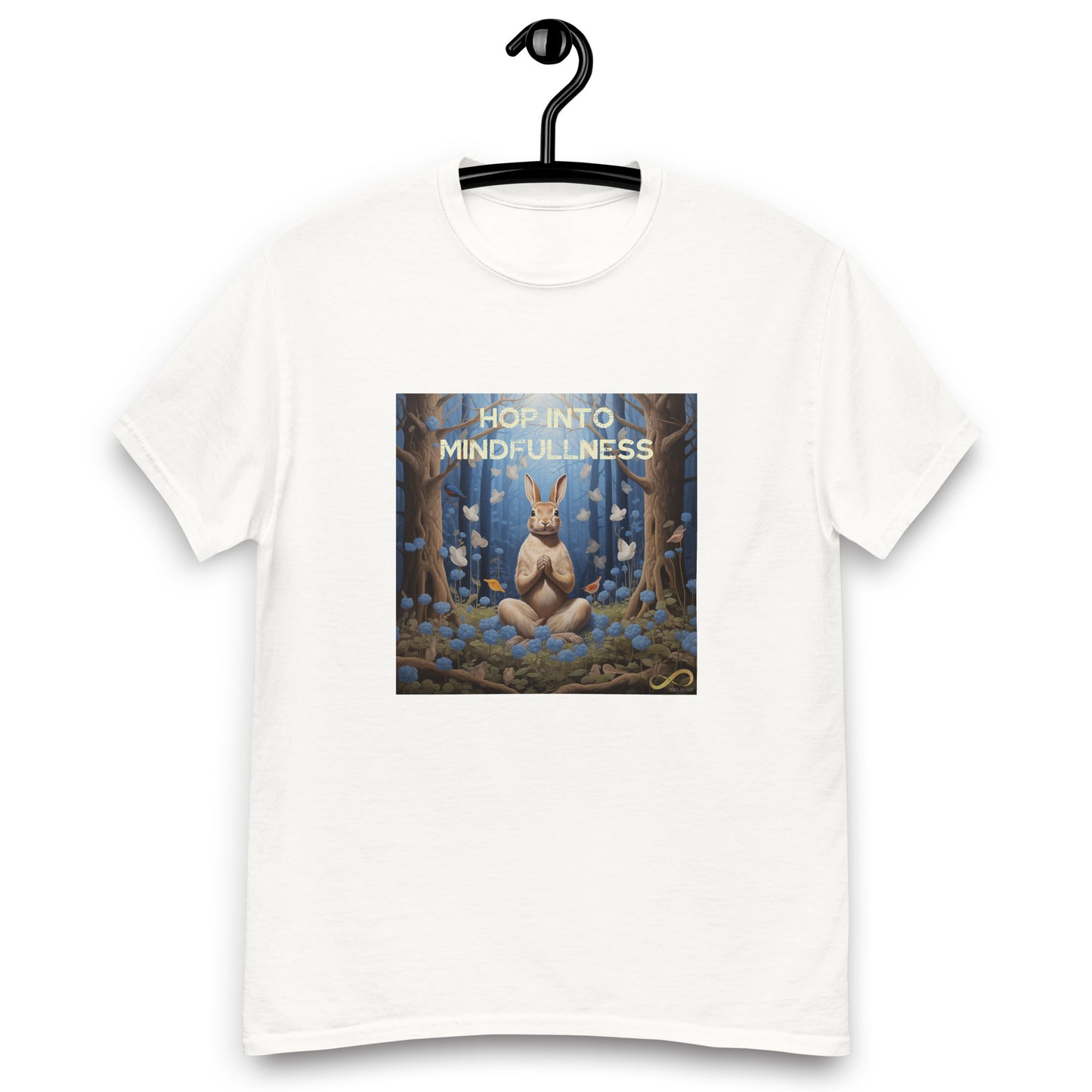 Meditating Zen Rabbit with Mantra Men's Shirt