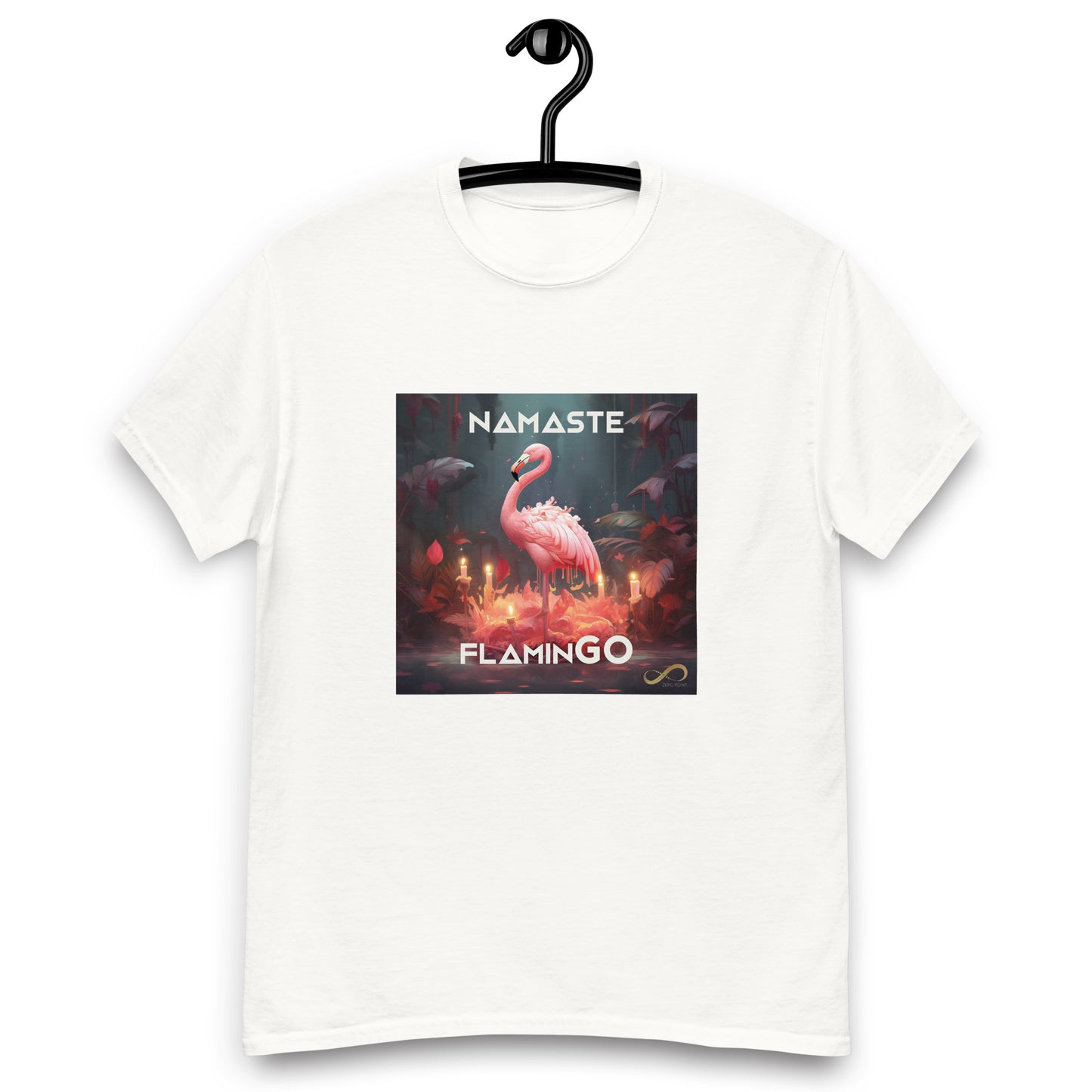 Meditating Zen Flamingo with Mantra Men's Shirt