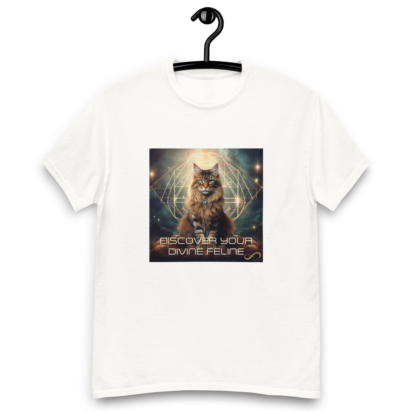 Meditating Zen Divine Feline with Mantra Men's Shirt