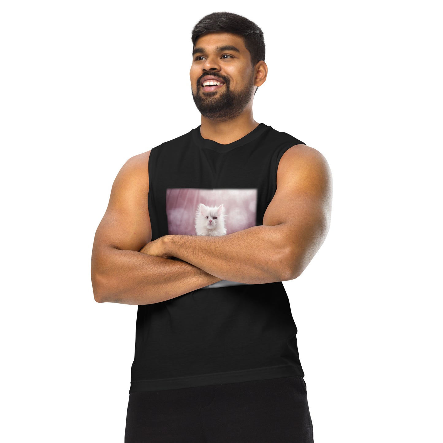 Meditating Zen Cat Muscle Shirt