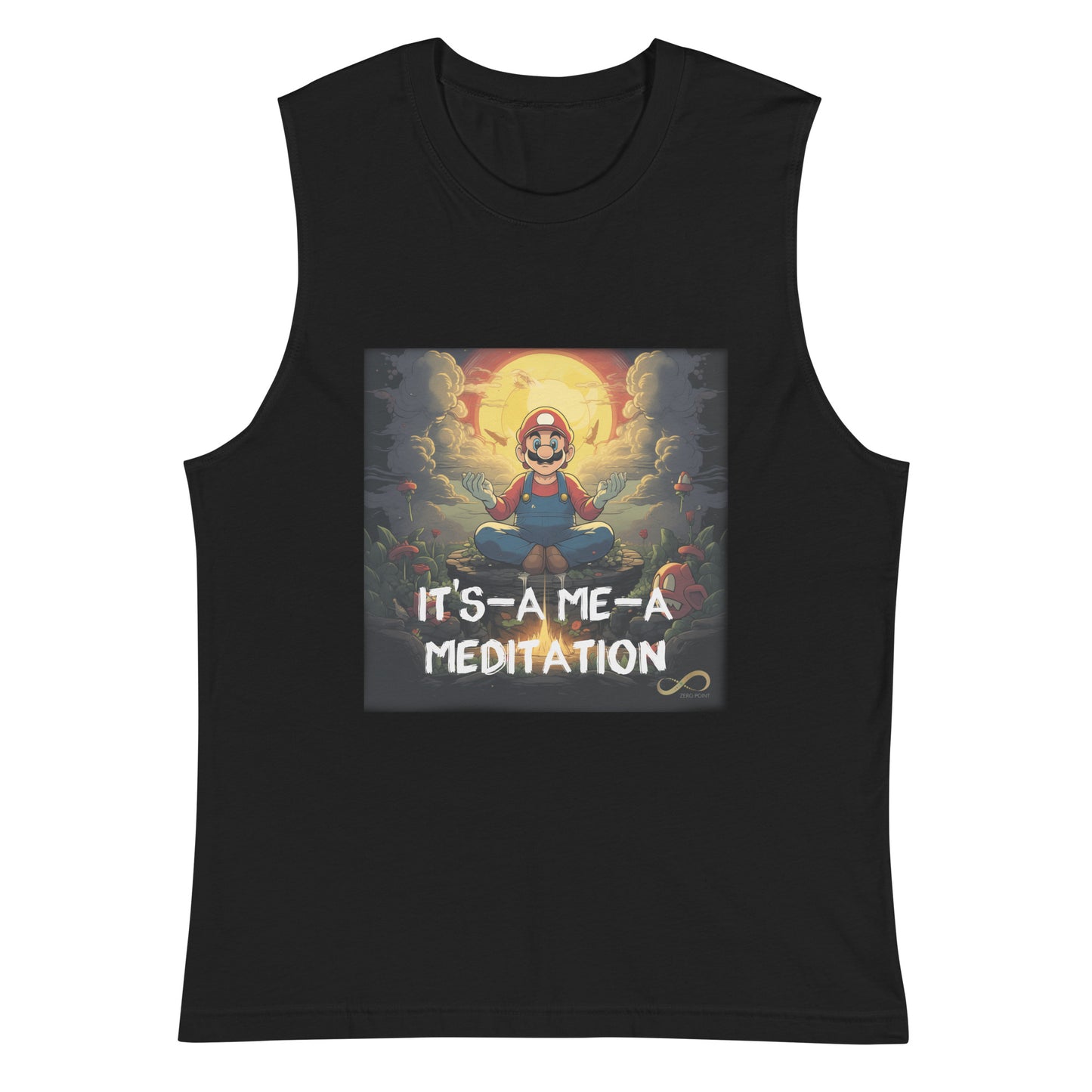 Meditating Zen Gamer with Mantra muscle tank