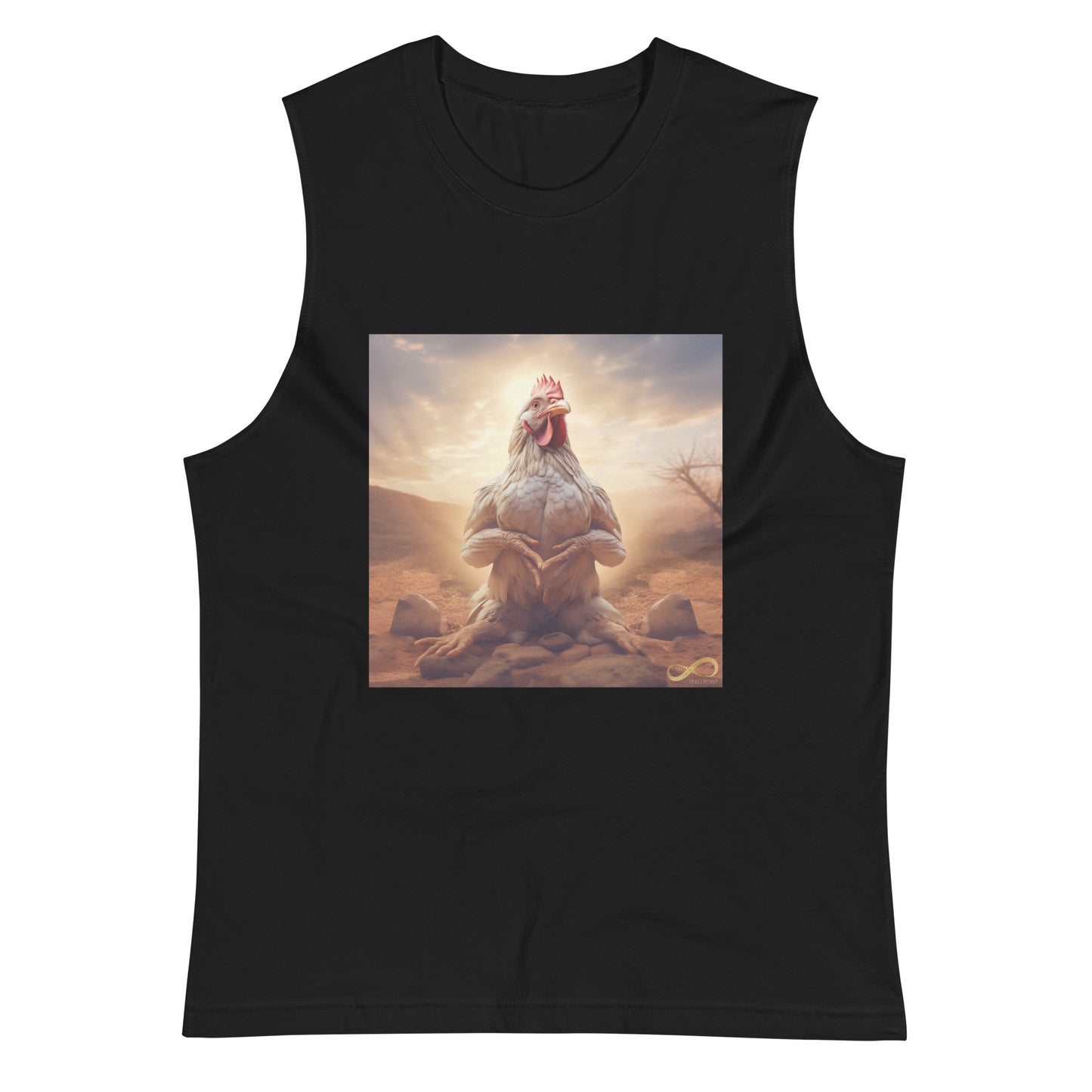 Meditating Zen Hen Muscle Shirt