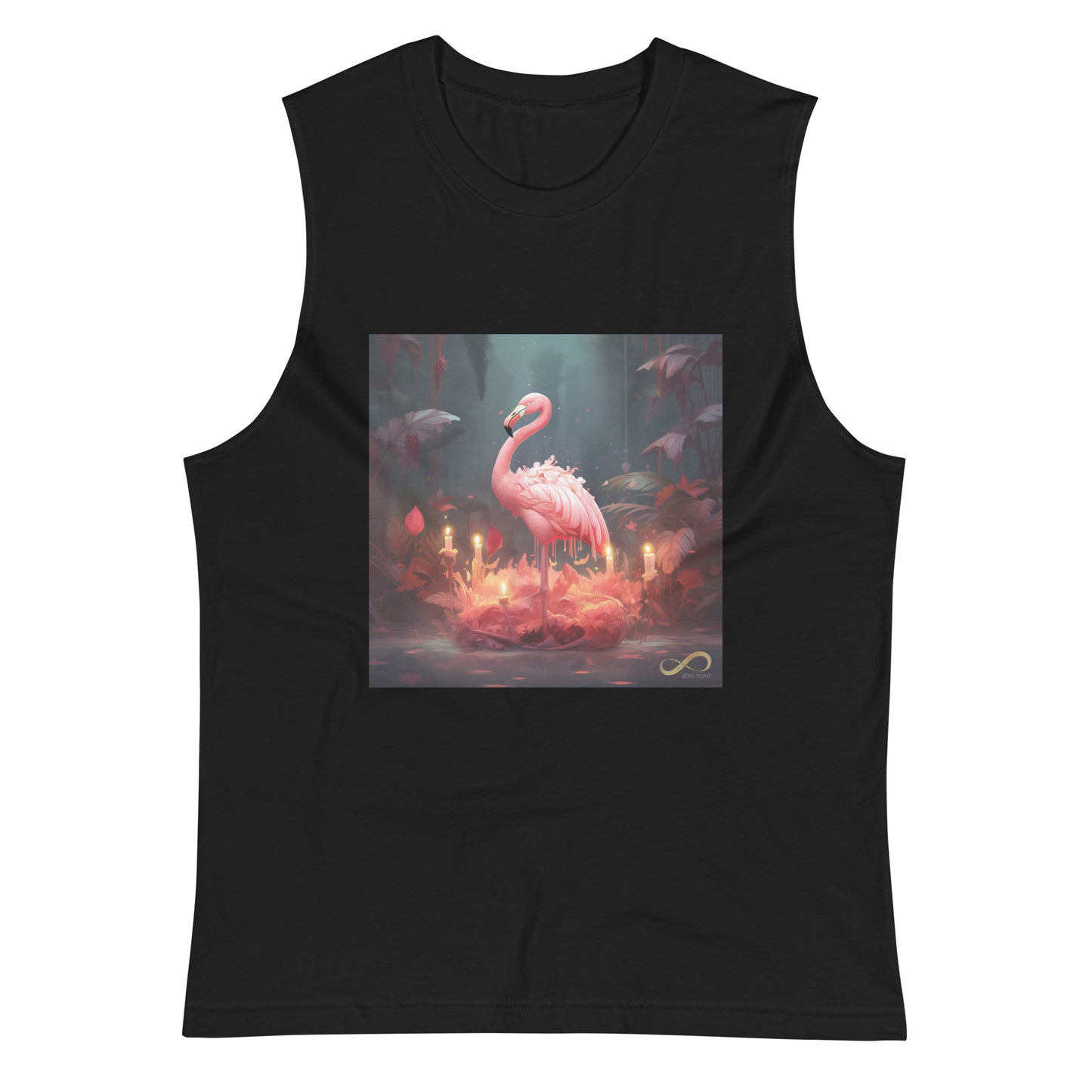 Meditating Zen Flamingo Muscle Tank