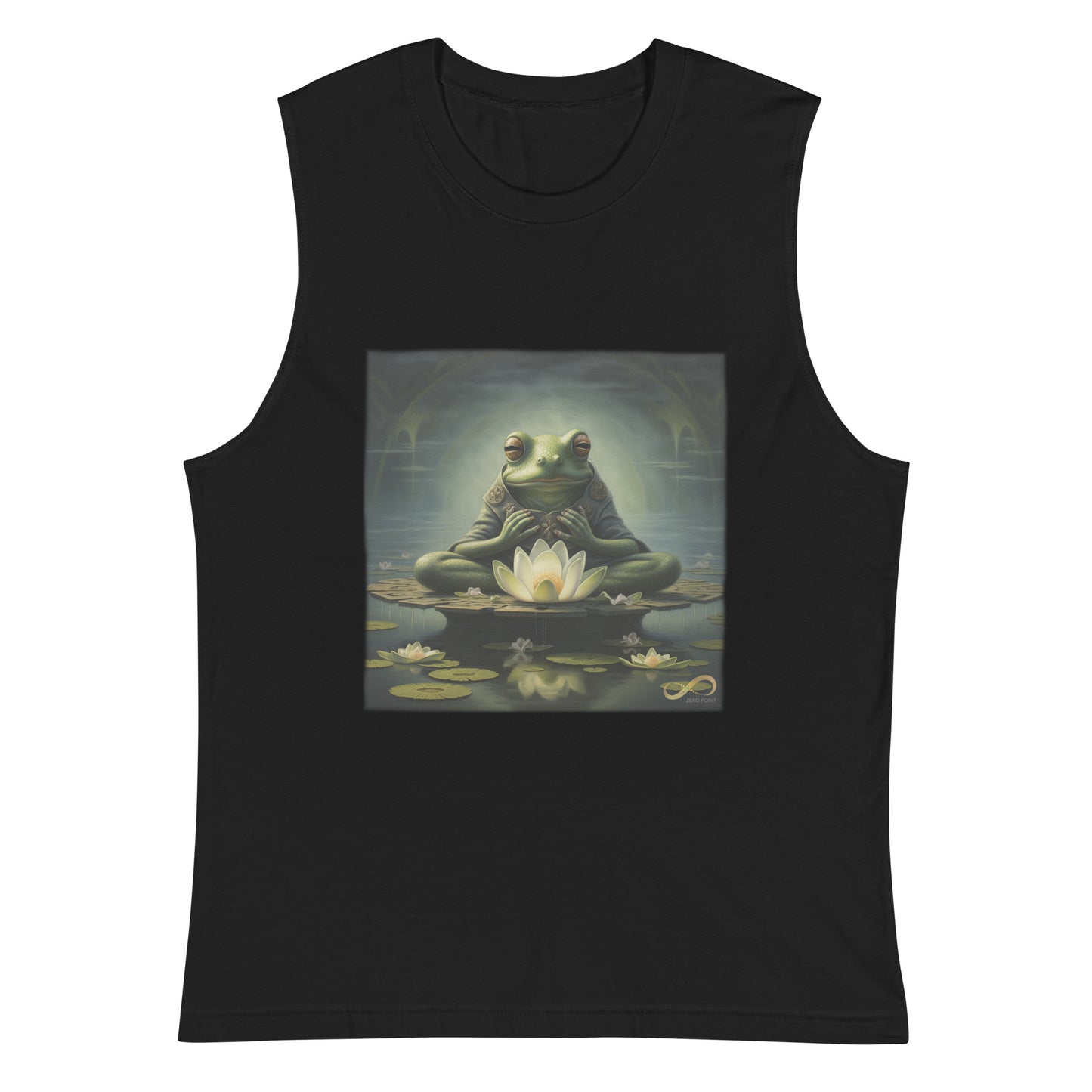 Meditating Zen Frog Muscle Tank