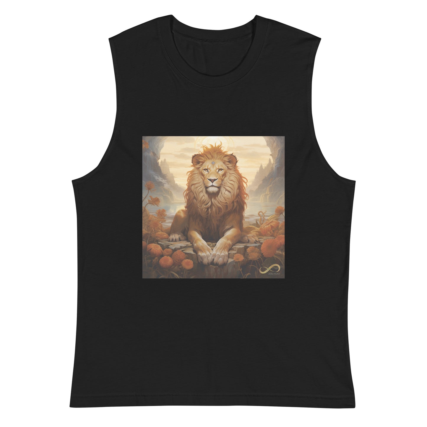 Meditating Zen Lion Muscle Tank Shirt