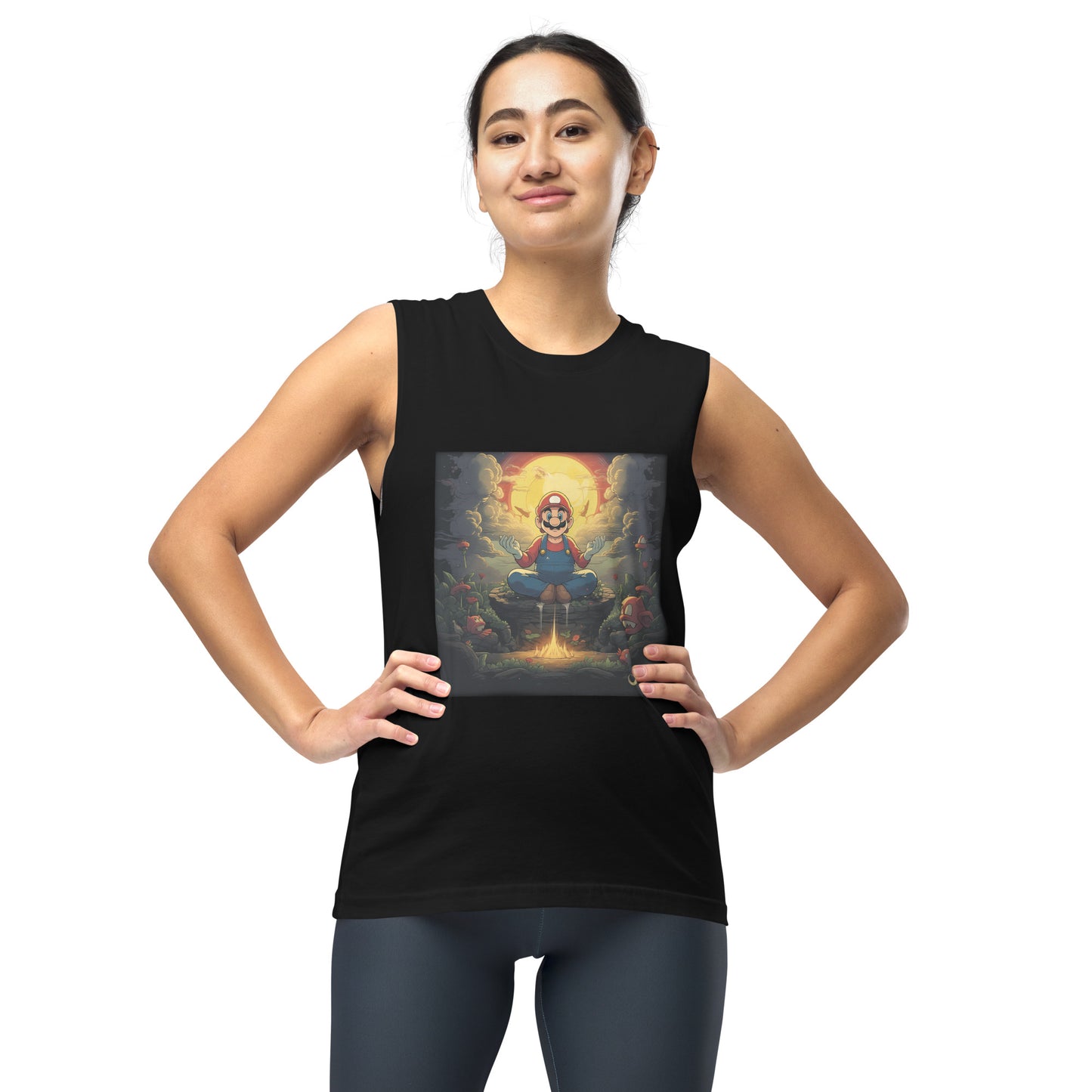 Meditating Zen Gamer Muscle Tank