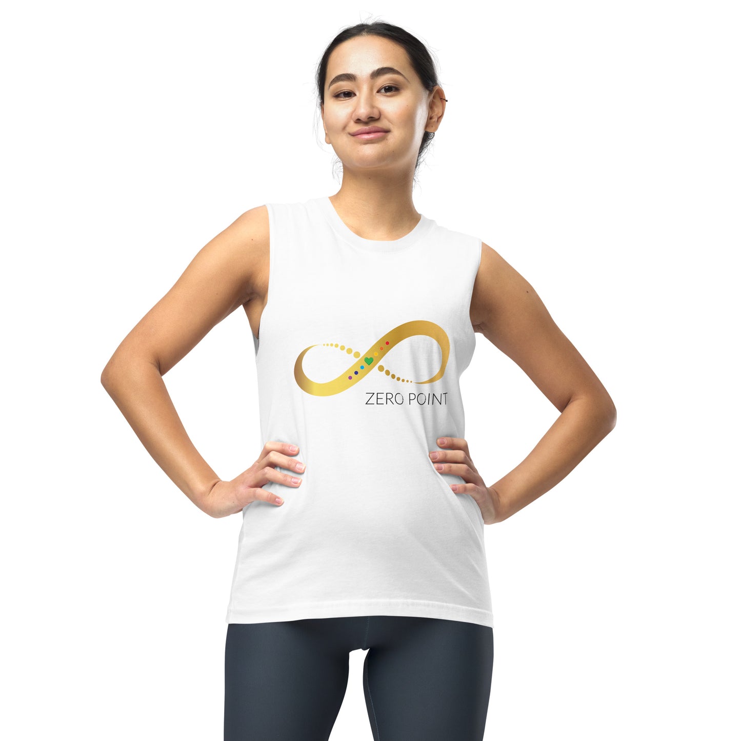 Zero Point Activation Logo Muscle Tank - White