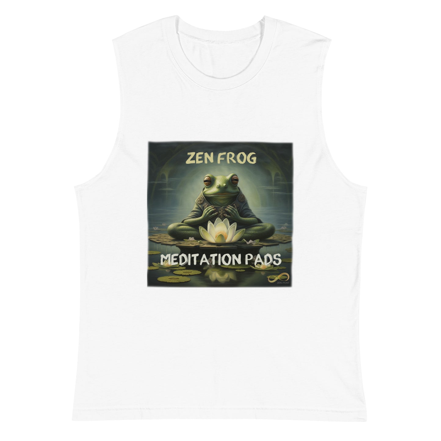 Meditating Zen Frog with Mantra Muscle Tank