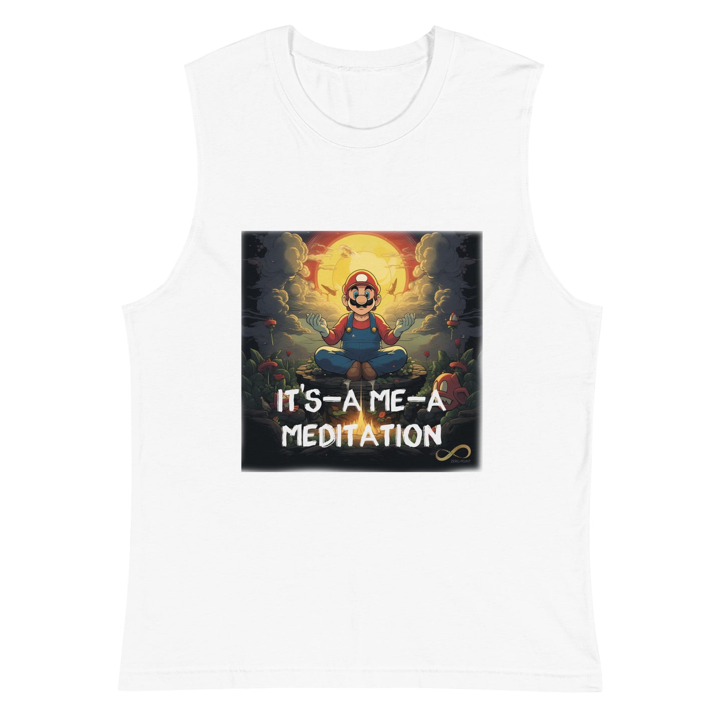 Meditating Zen Gamer with Mantra muscle tank