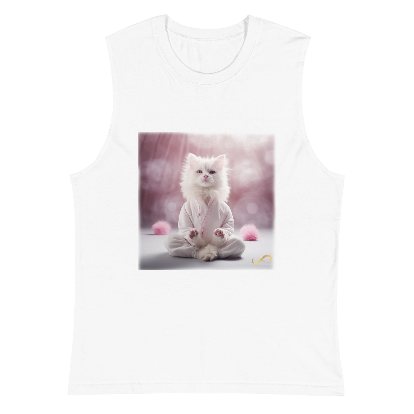 Meditating Zen Cat Muscle Shirt