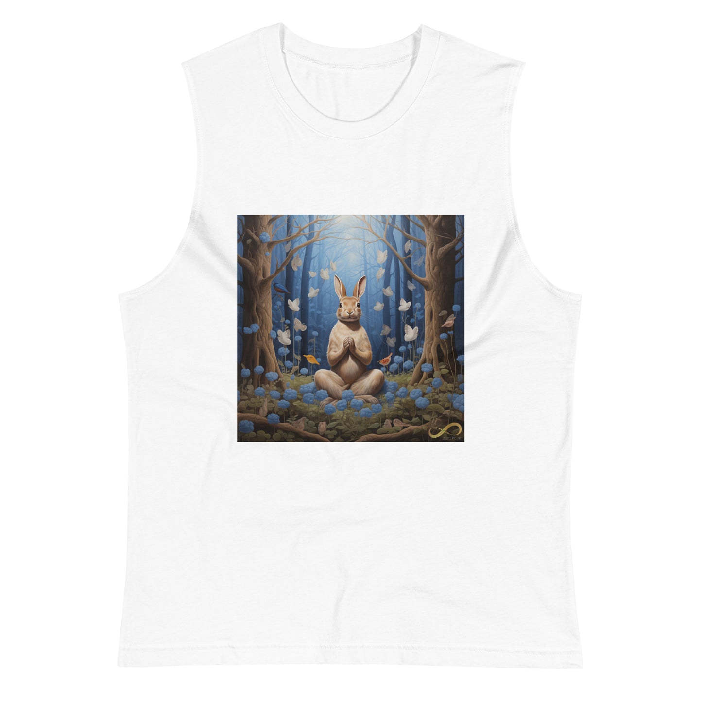 Meditating Zen Rabbit Muscle Tank