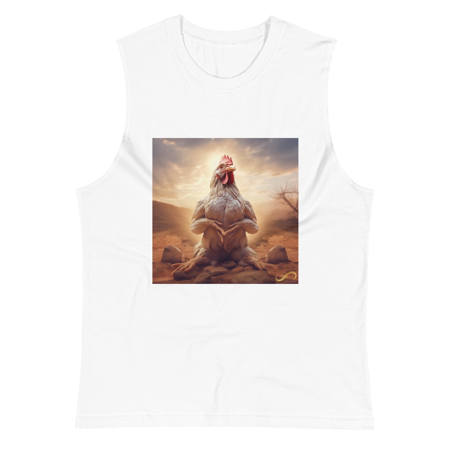 Meditating Zen Hen Muscle Shirt