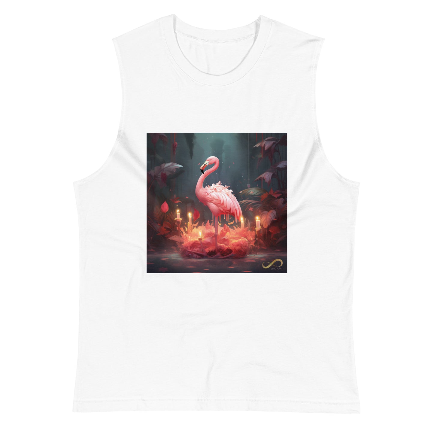 Meditating Zen Flamingo Muscle Tank