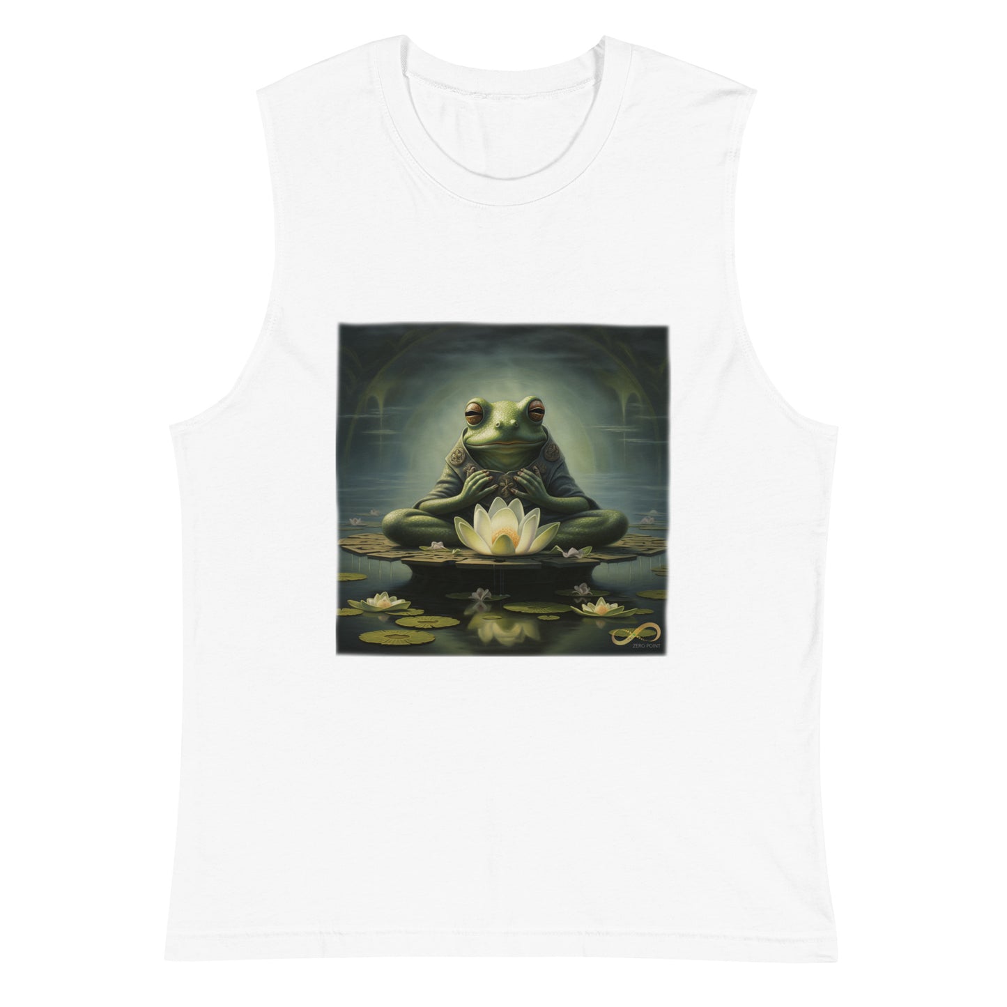 Meditating Zen Frog Muscle Tank