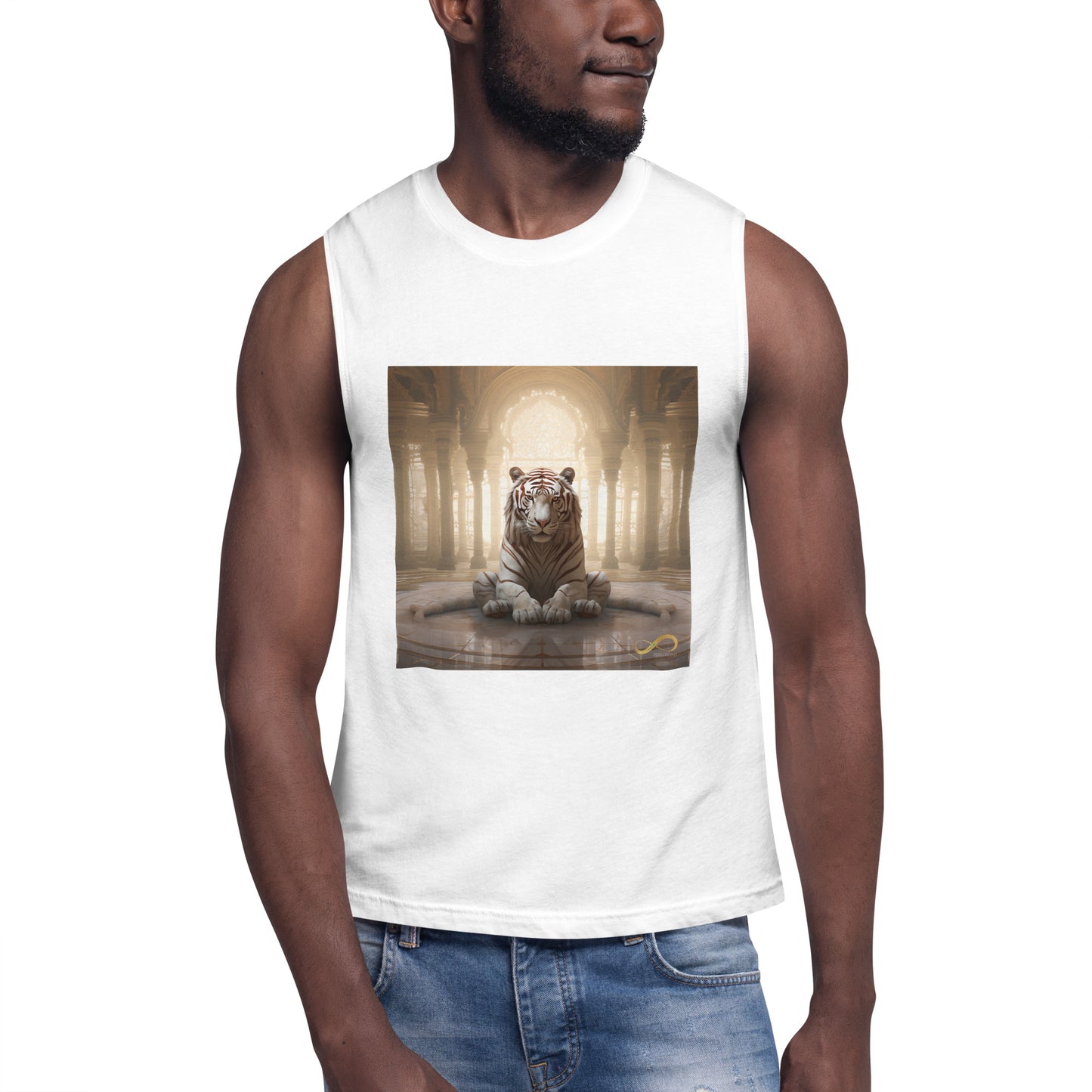 Meditating Zen Tiger Muscle Tank