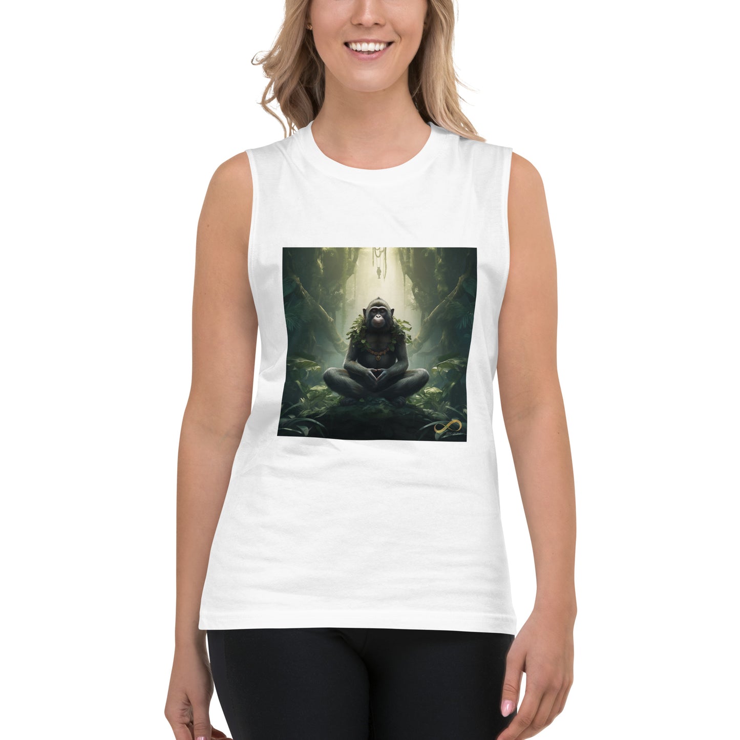 Meditating Zen Monkey Mind Muscle Tank