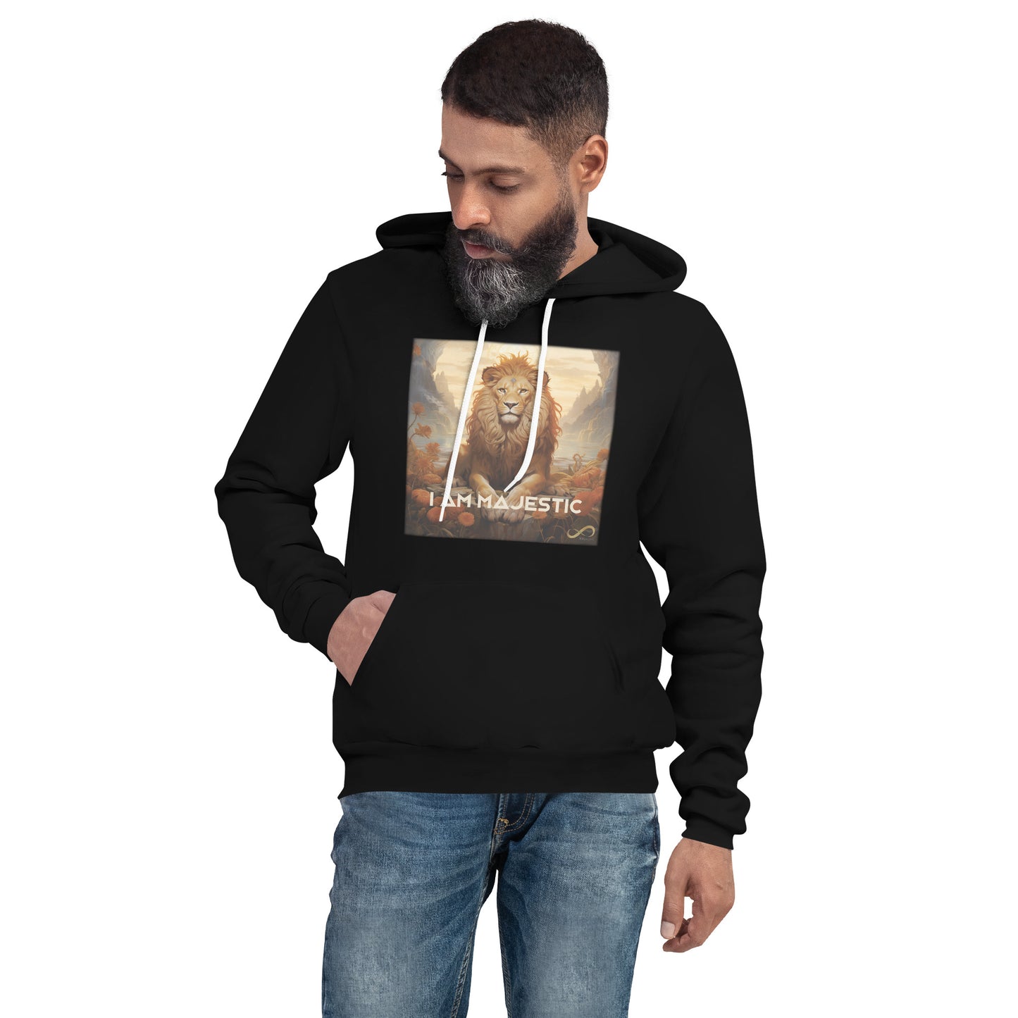 Meditating Zen Lion with Mantra Hoodie