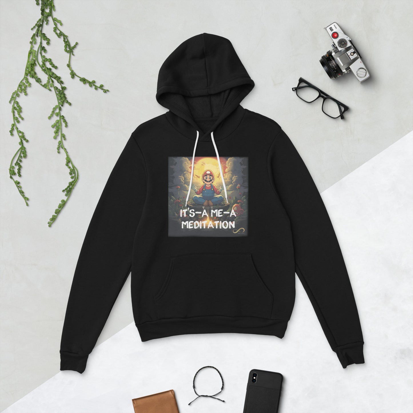 Meditating Zen Gamer with Mantra Hoodie