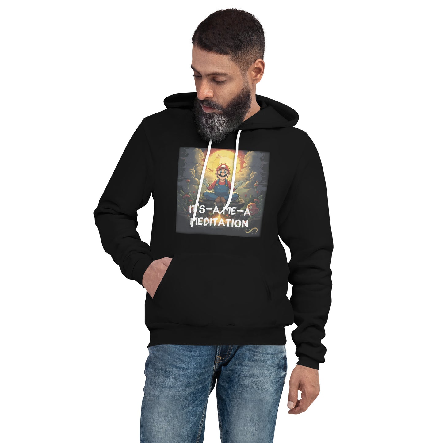 Meditating Zen Gamer with Mantra Hoodie