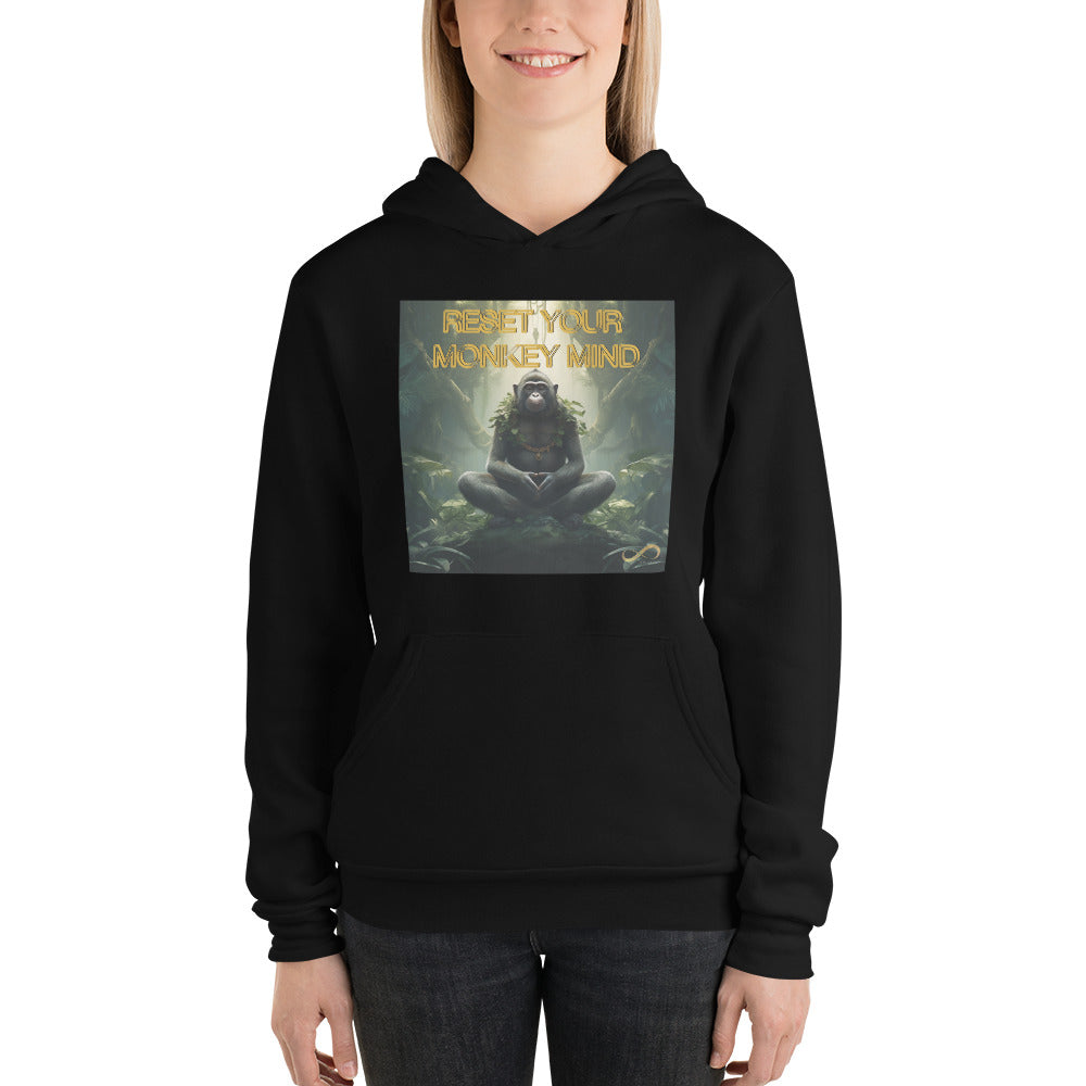 Meditating Zen Monkey Mind with Mantra Hoodie