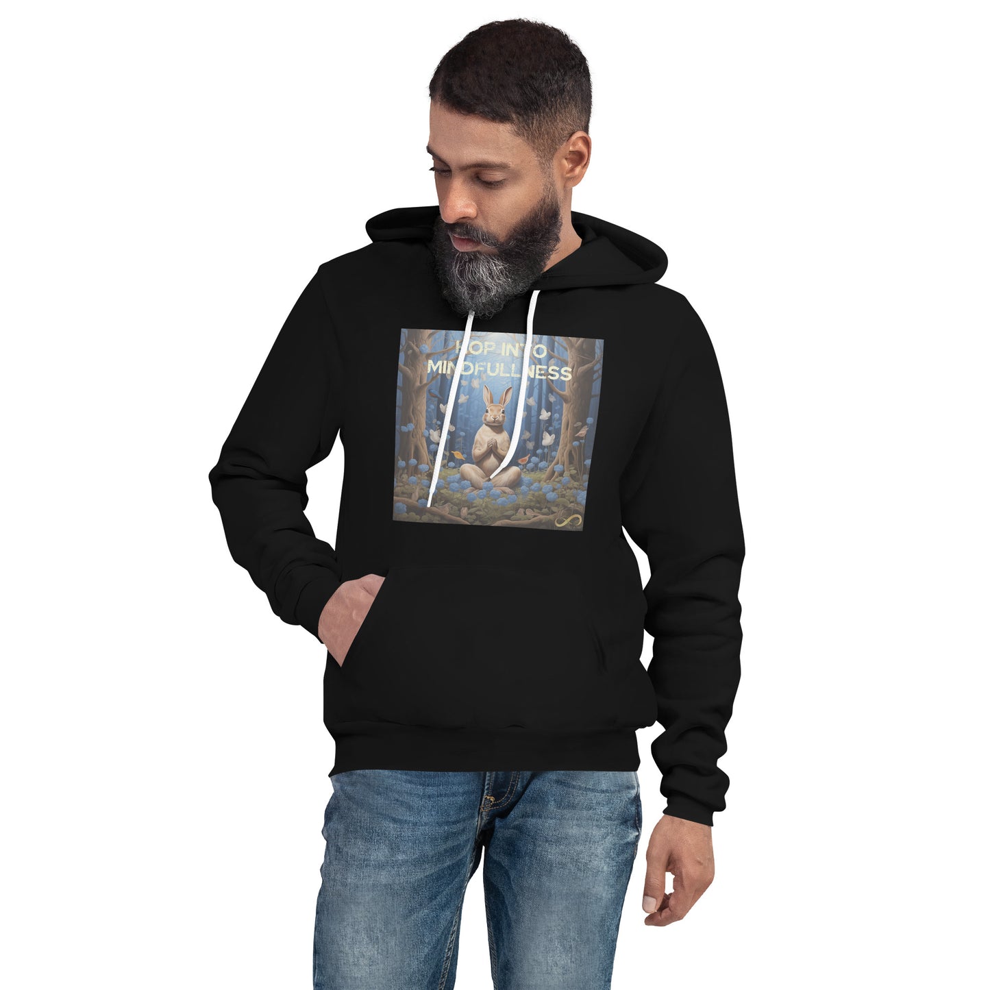 Meditating Zen Rabbit with Mantra Hoodie