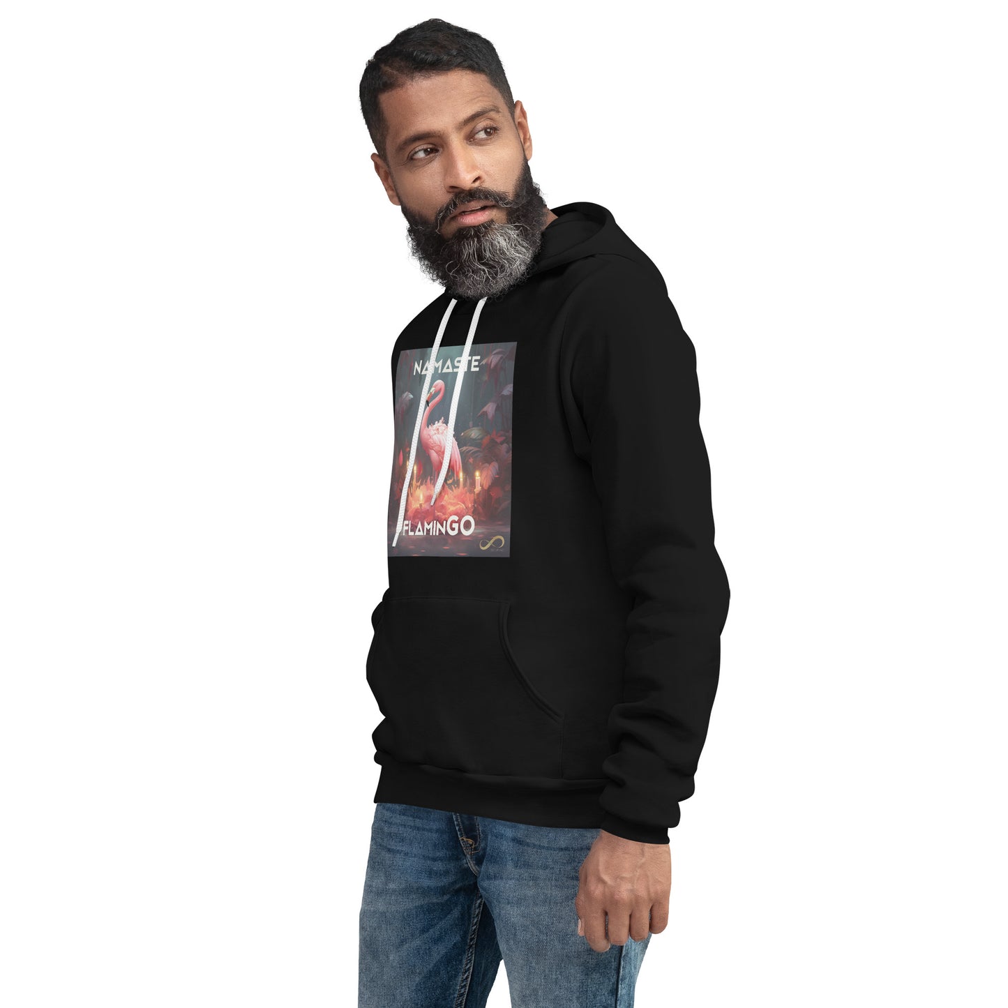 Meditating Zen Flamingo with Mantra Hoodie