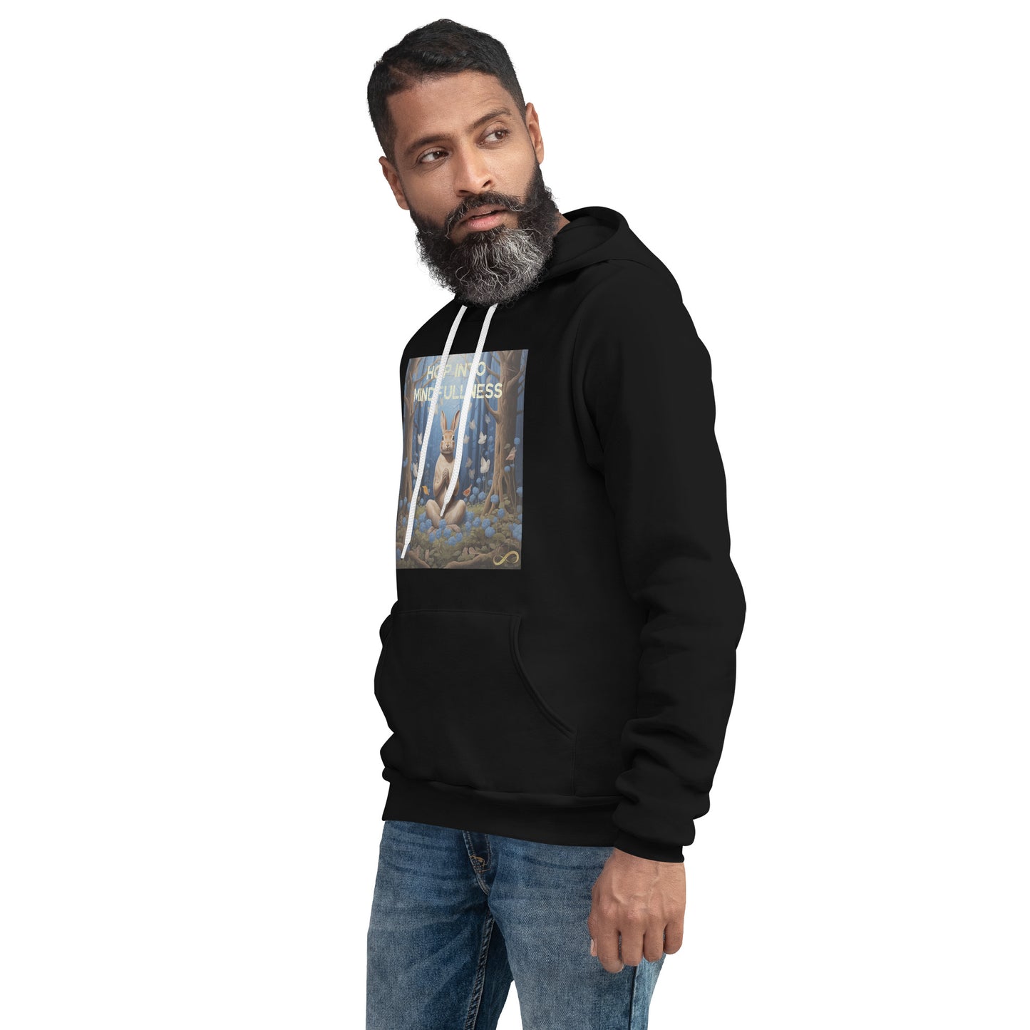 Meditating Zen Rabbit with Mantra Hoodie