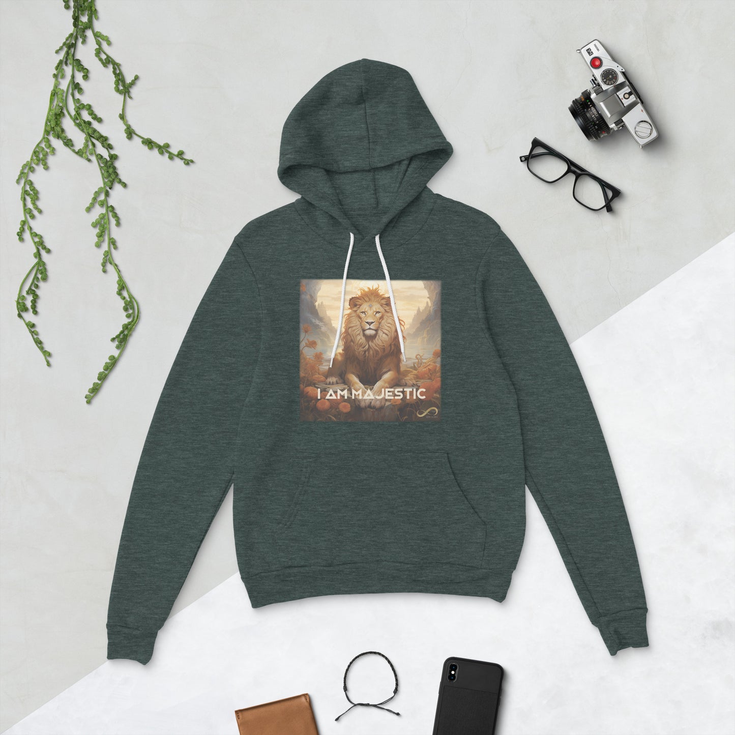 Meditating Zen Lion with Mantra Hoodie