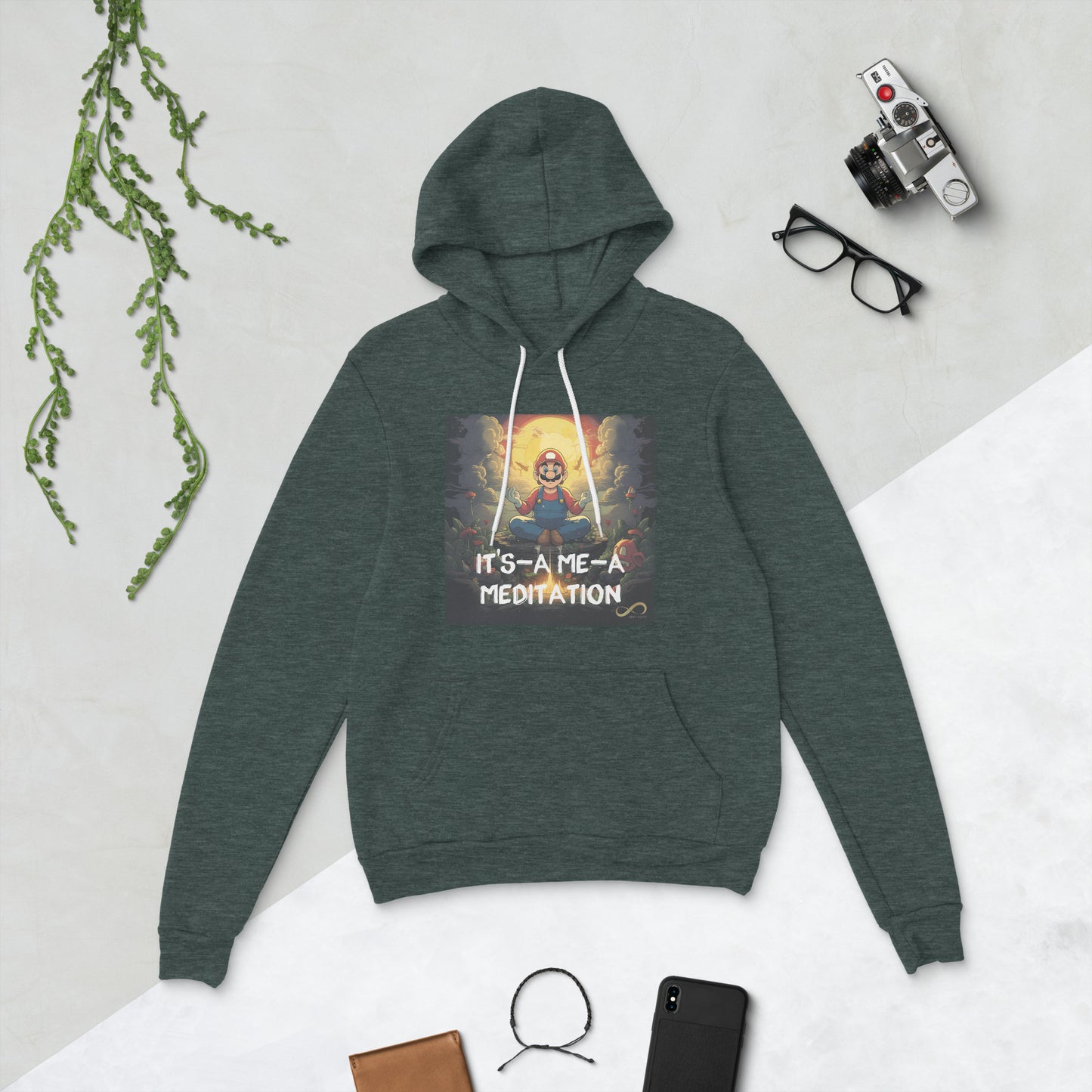 Meditating Zen Gamer with Mantra Hoodie