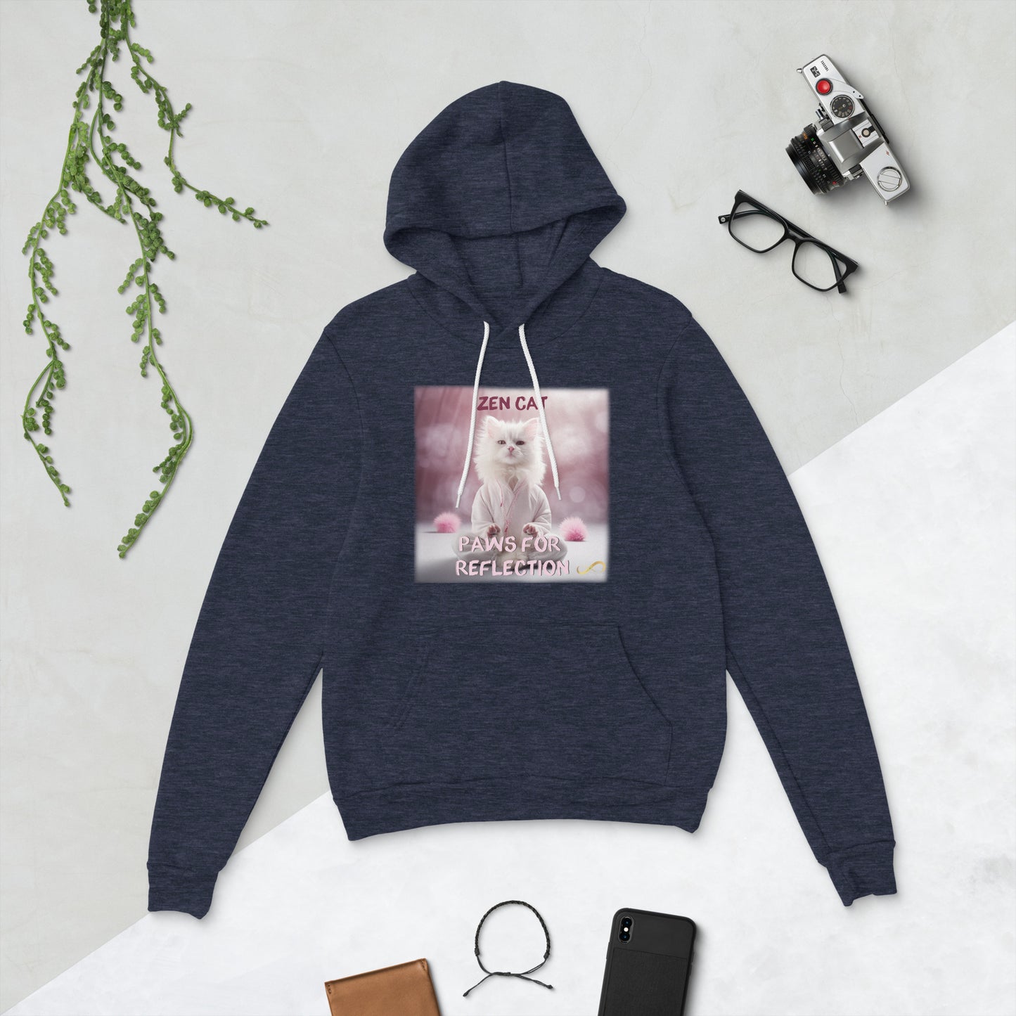 Meditating Zen Cat with Mantra Hoodie