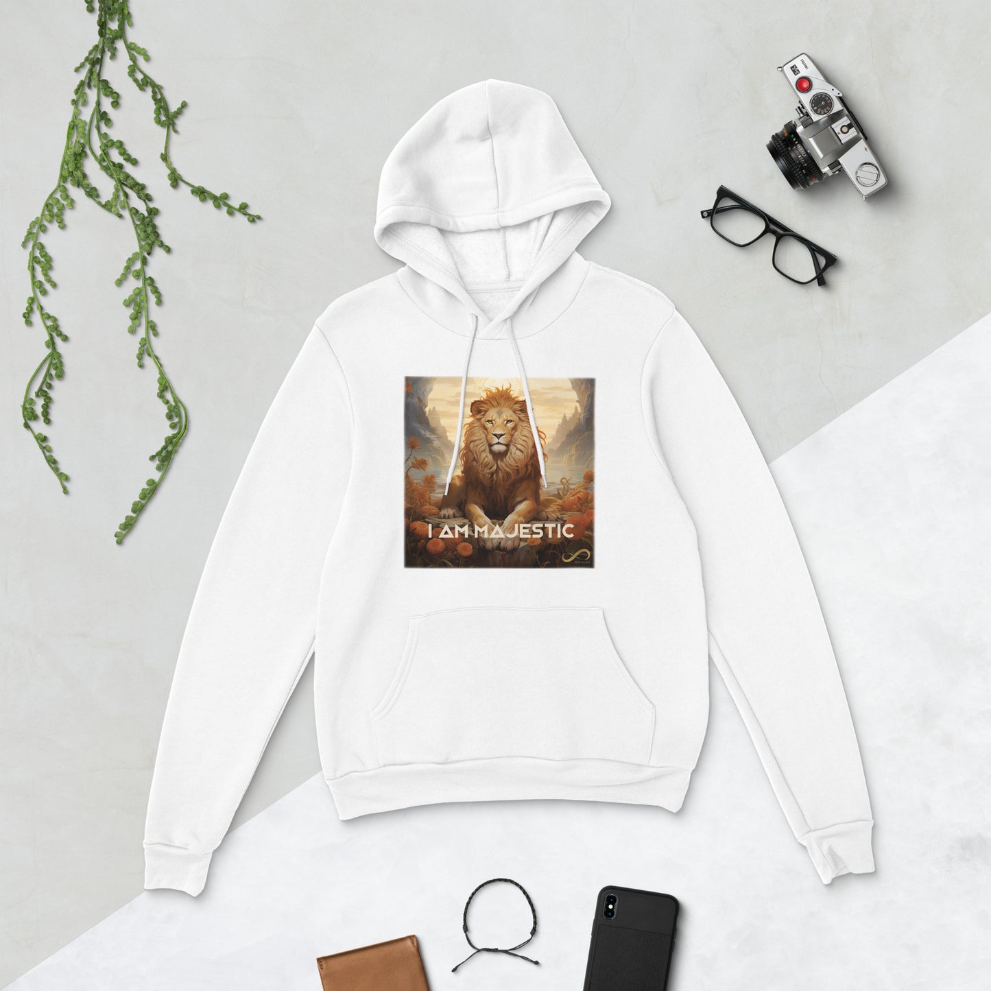 Meditating Zen Lion with Mantra Hoodie