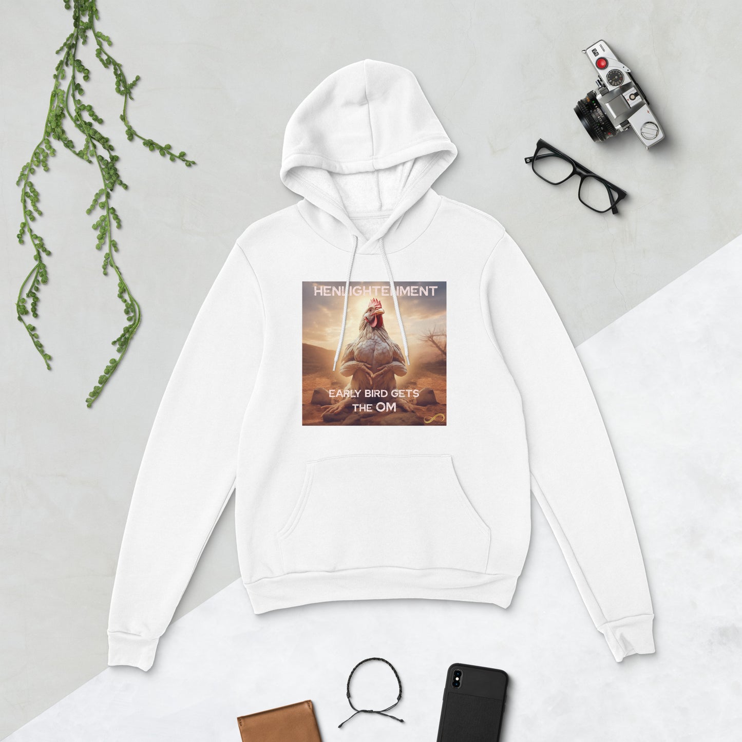 Meditating Zen Hen with Mantra Hoodie