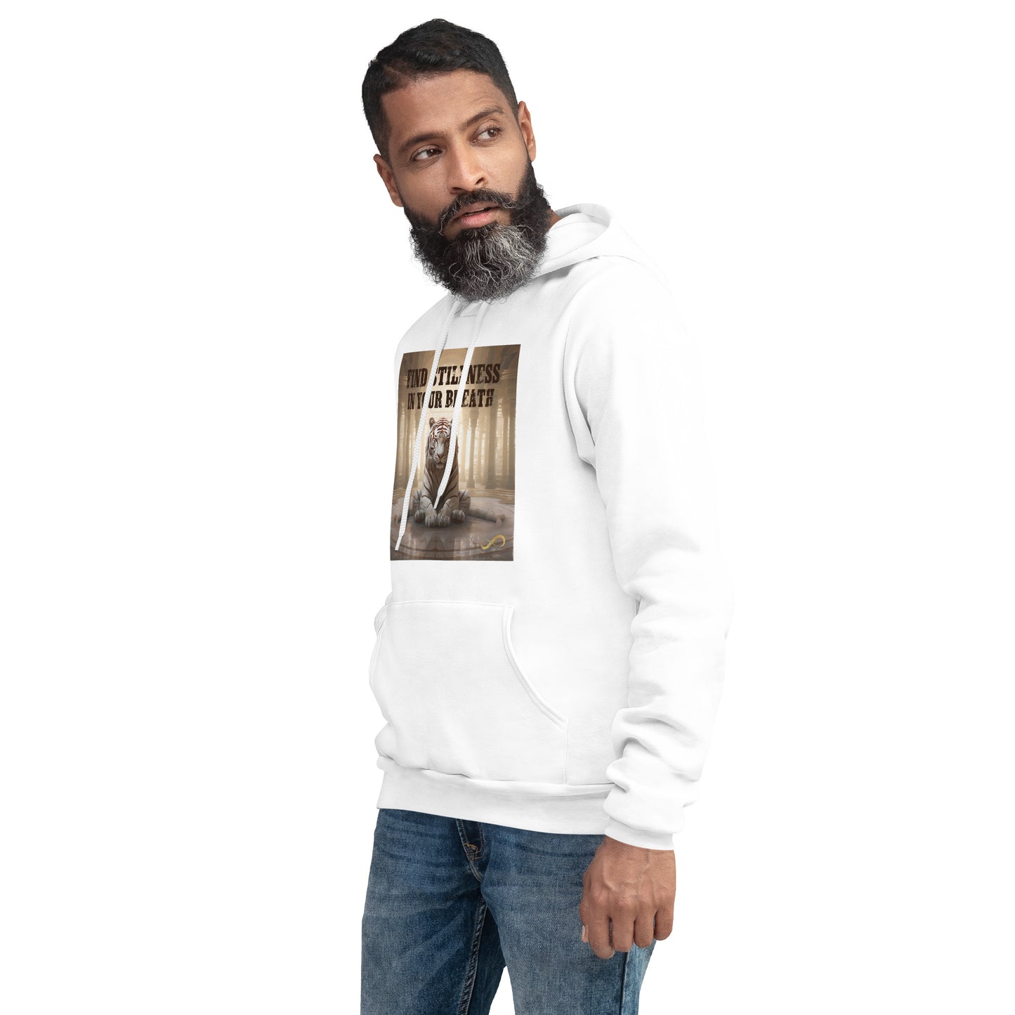 Meditating Zen Tiger with Mantra Hoodie