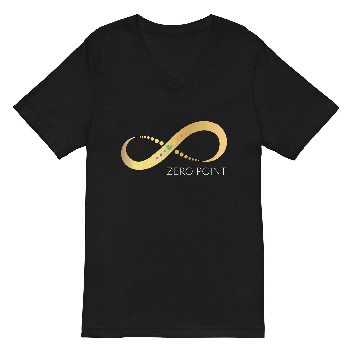 Zero Point Activation Unisex Short Sleeve V-Neck T-Shirt - black