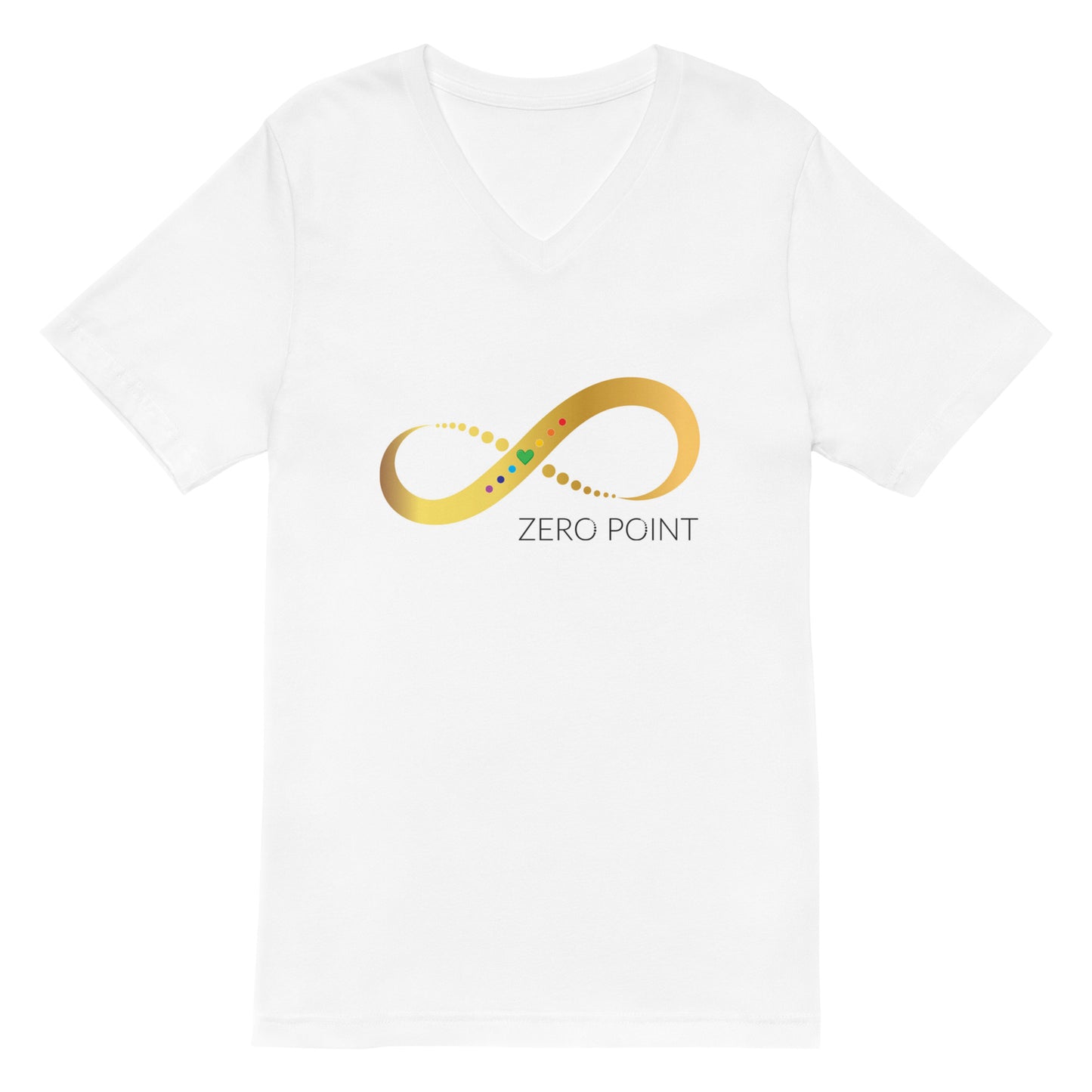 Zero Point Activation Unisex Short Sleeve V-Neck T-Shirt - white