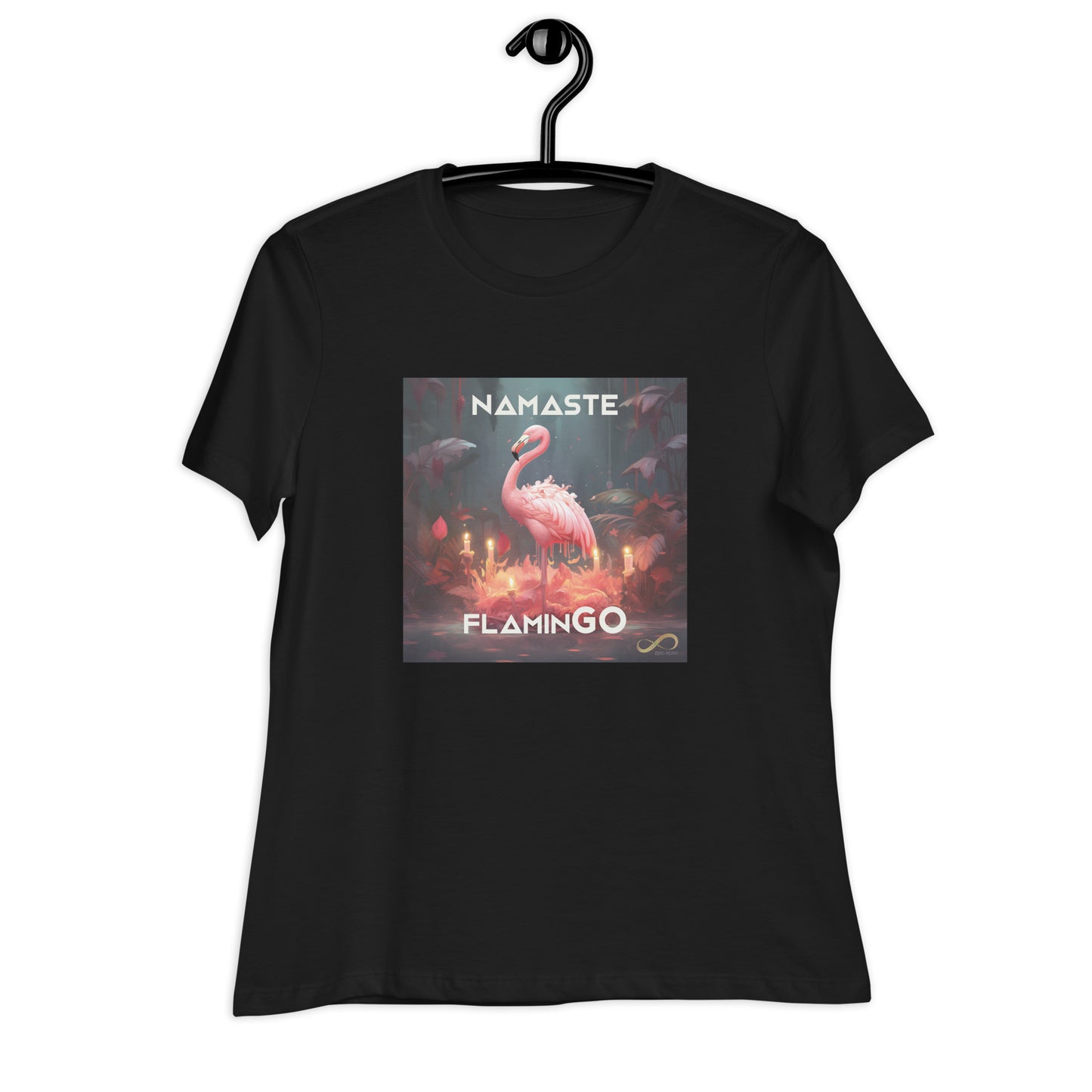 Meditating Zen Flamingo with Mantra Women's Shirt