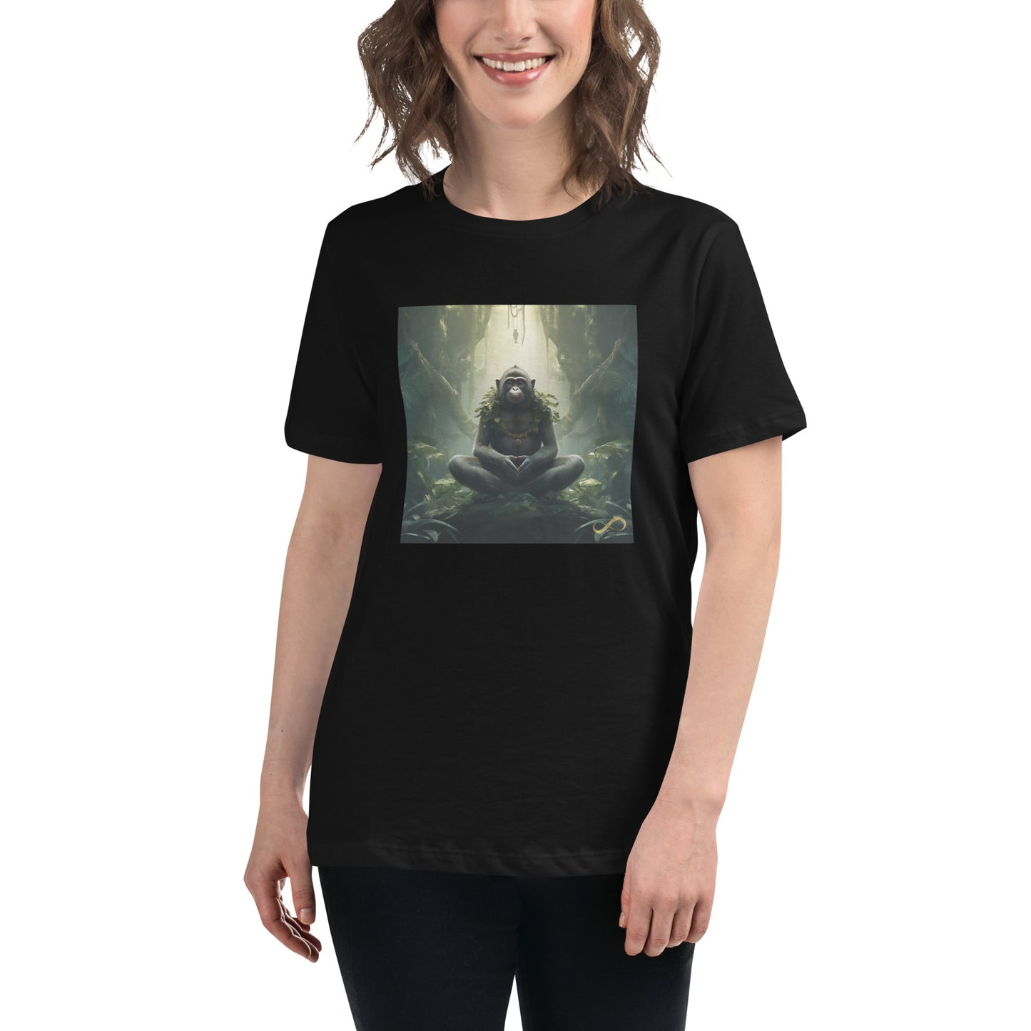 Meditating Zen Monkey Mind Women's Shirt