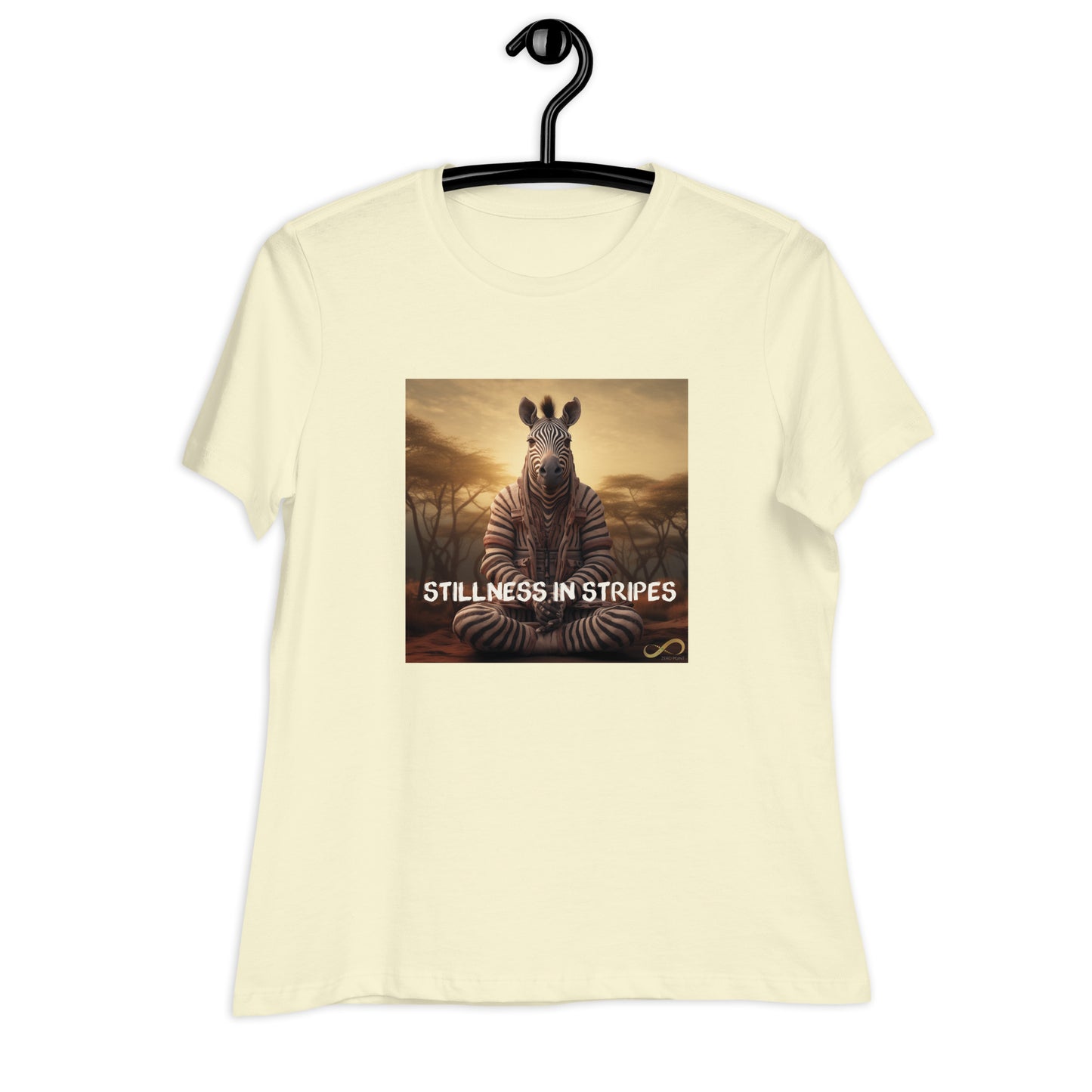 Meditating Zen Zebra with Mantra Women's Shirt