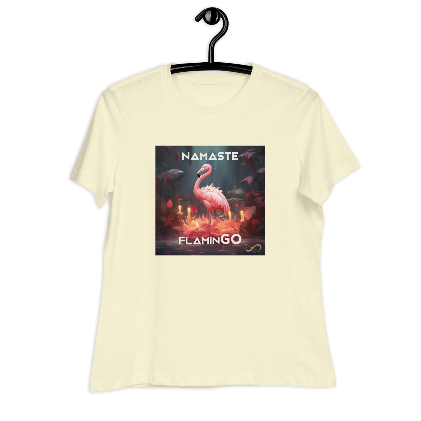 Meditating Zen Flamingo with Mantra Women's Shirt