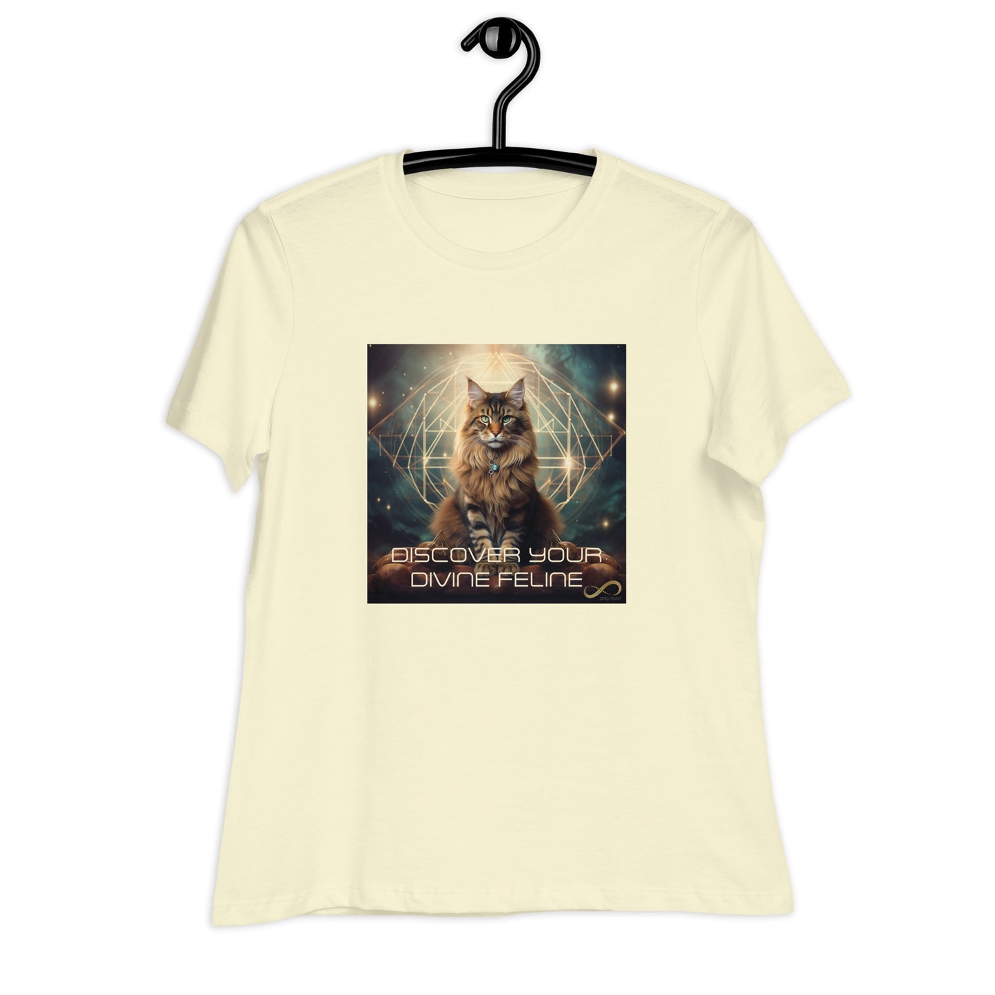 Meditating Zen Divine Feline with Mantra Women's Shirt