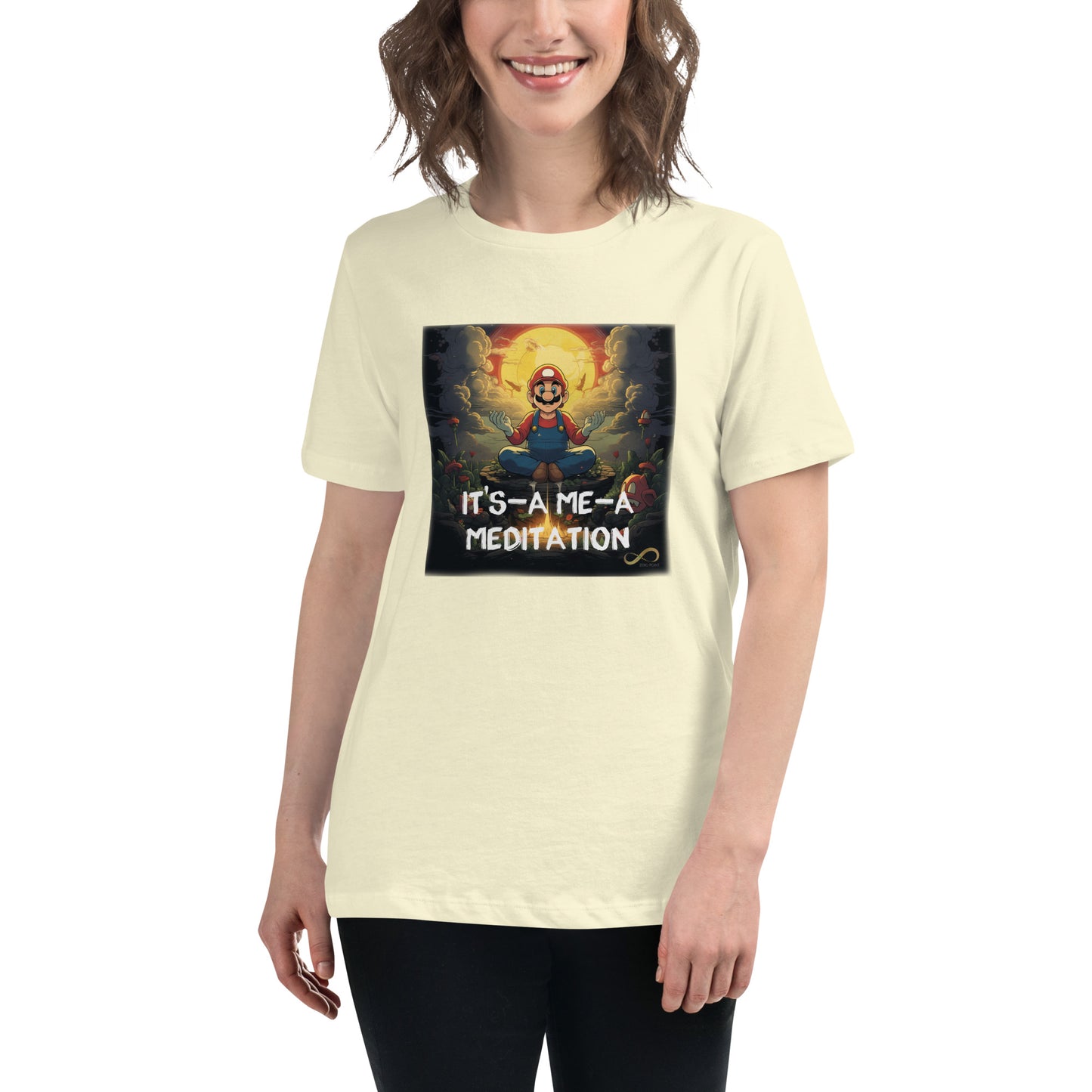 Meditating Zen Gamer with Mantra Women's Shirt