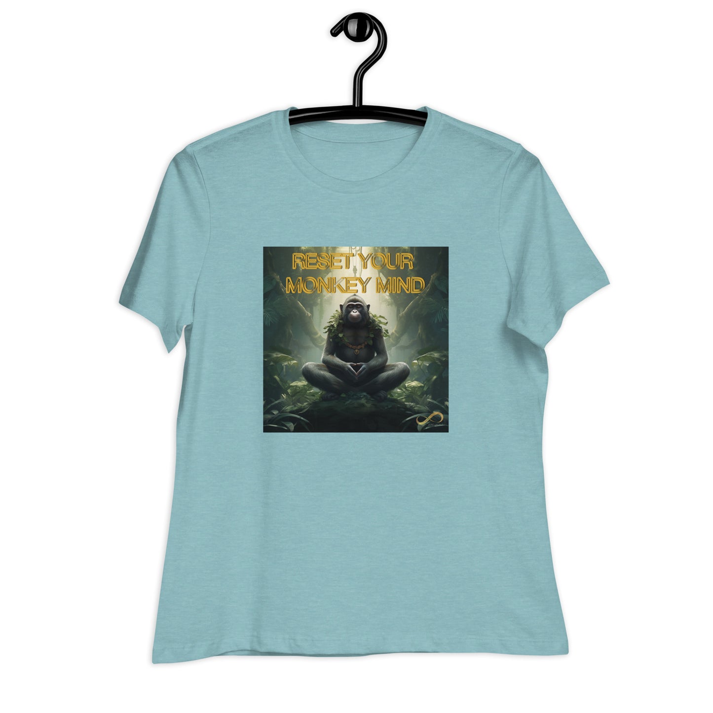 Meditating Zen Monkey Mind with Mantra Women's Shirt