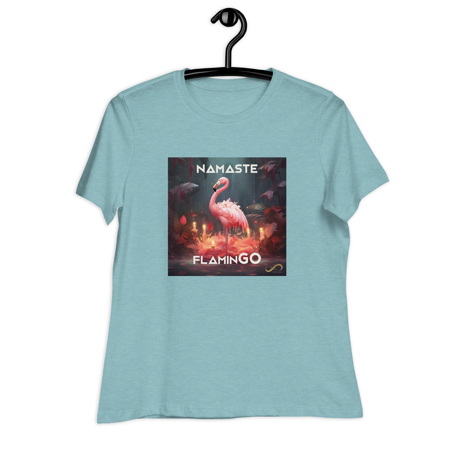 Meditating Zen Flamingo with Mantra Women's Shirt