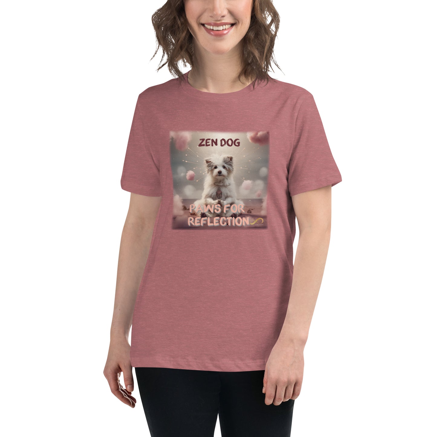 Meditating Zen Dog with Mantra Women's Shirt