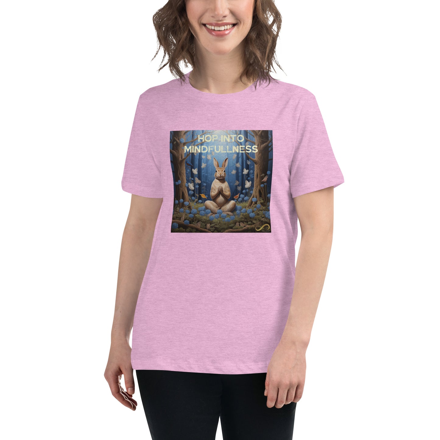 Meditating Zen Rabbit with Mantra Women's Shirt